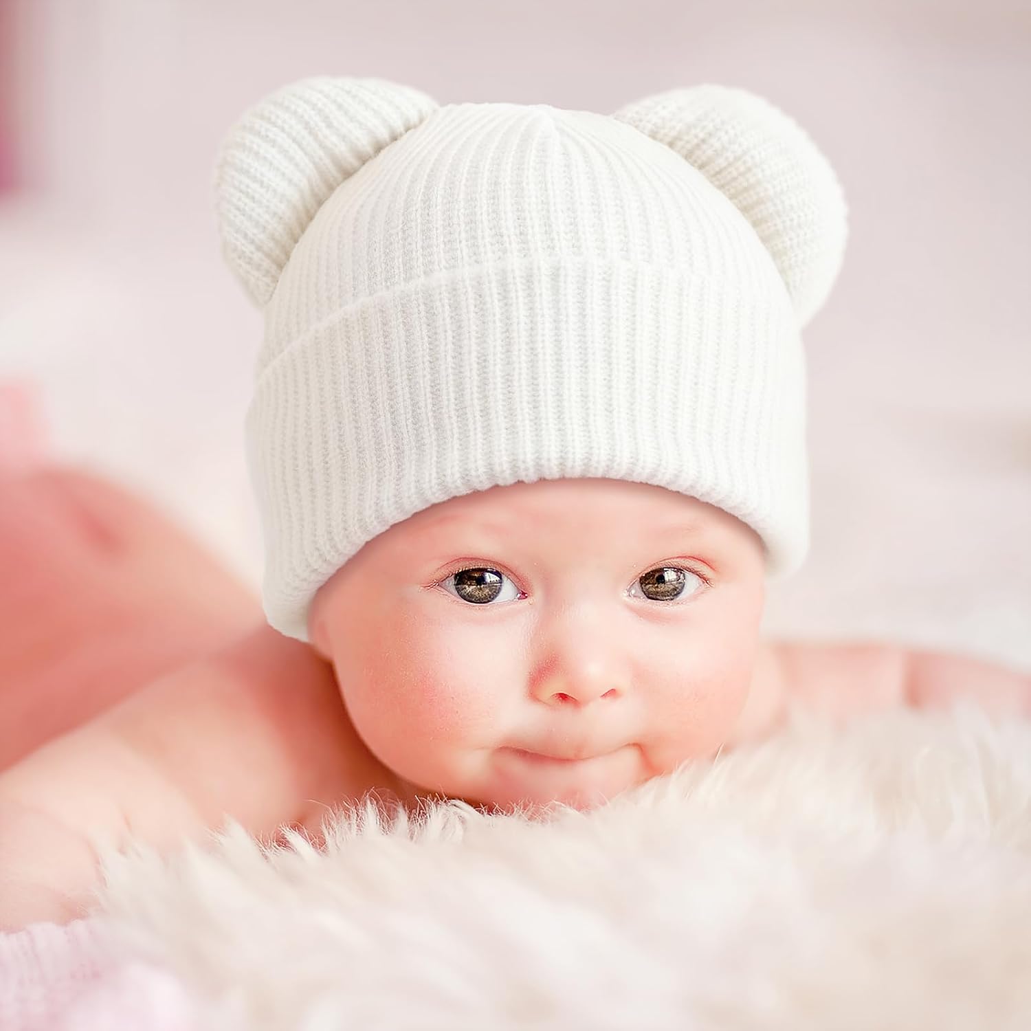 Thumbnail 5 de DRESHOW Toddler Beanie Baby Winter Hat with Bear Ears (Acrylic, Double Layer) for 0–24 Months