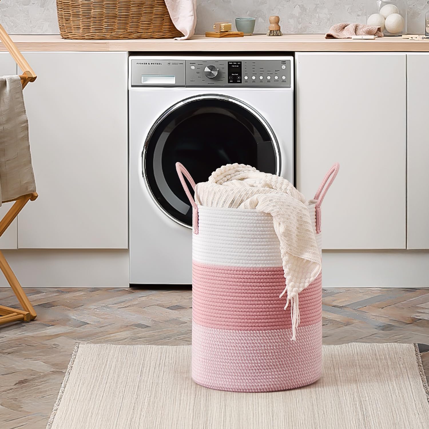 Thumbnail 1 de CLHMILY&Z 100L Round Cotton Rope Laundry Basket