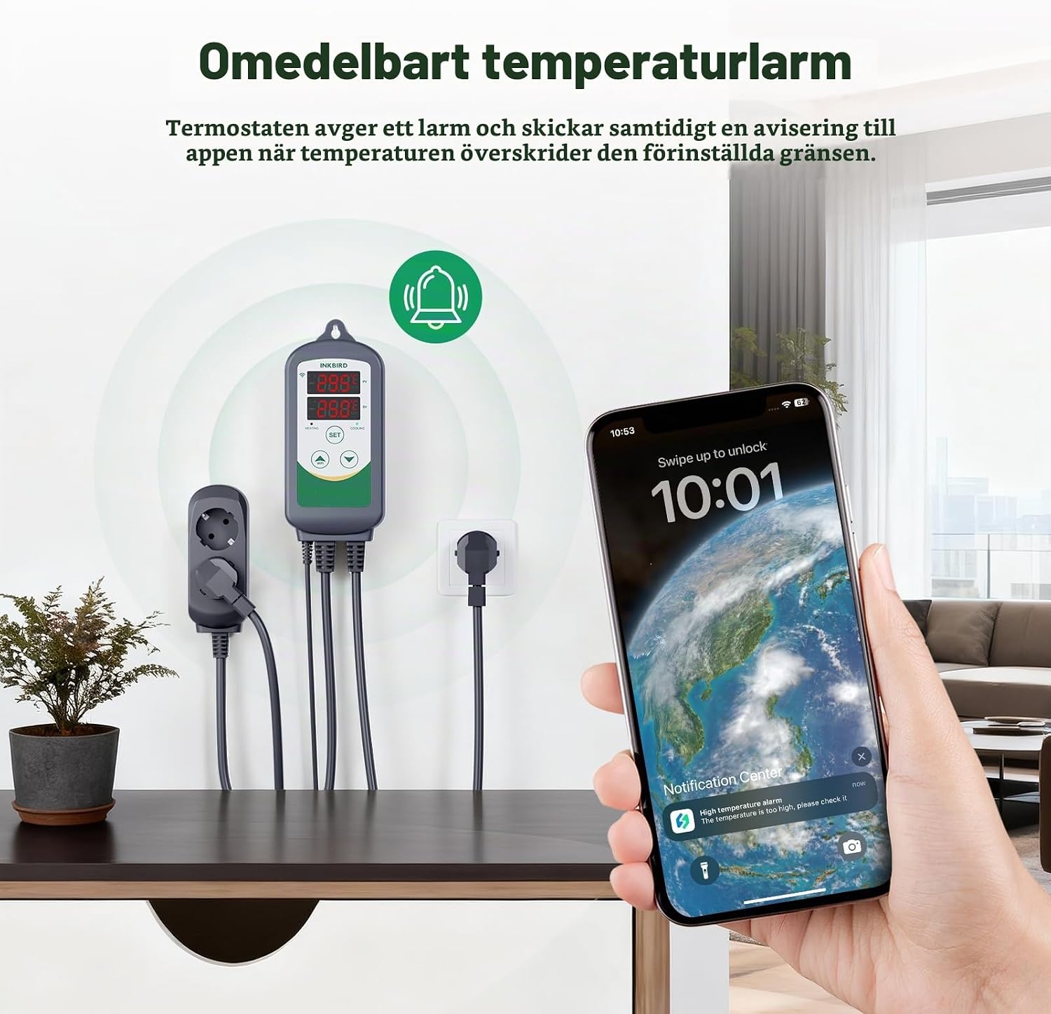 Detalle 2 de Inkbird ITC-308 WIFI temperaturregulator för värme och kyla med appstyrning
