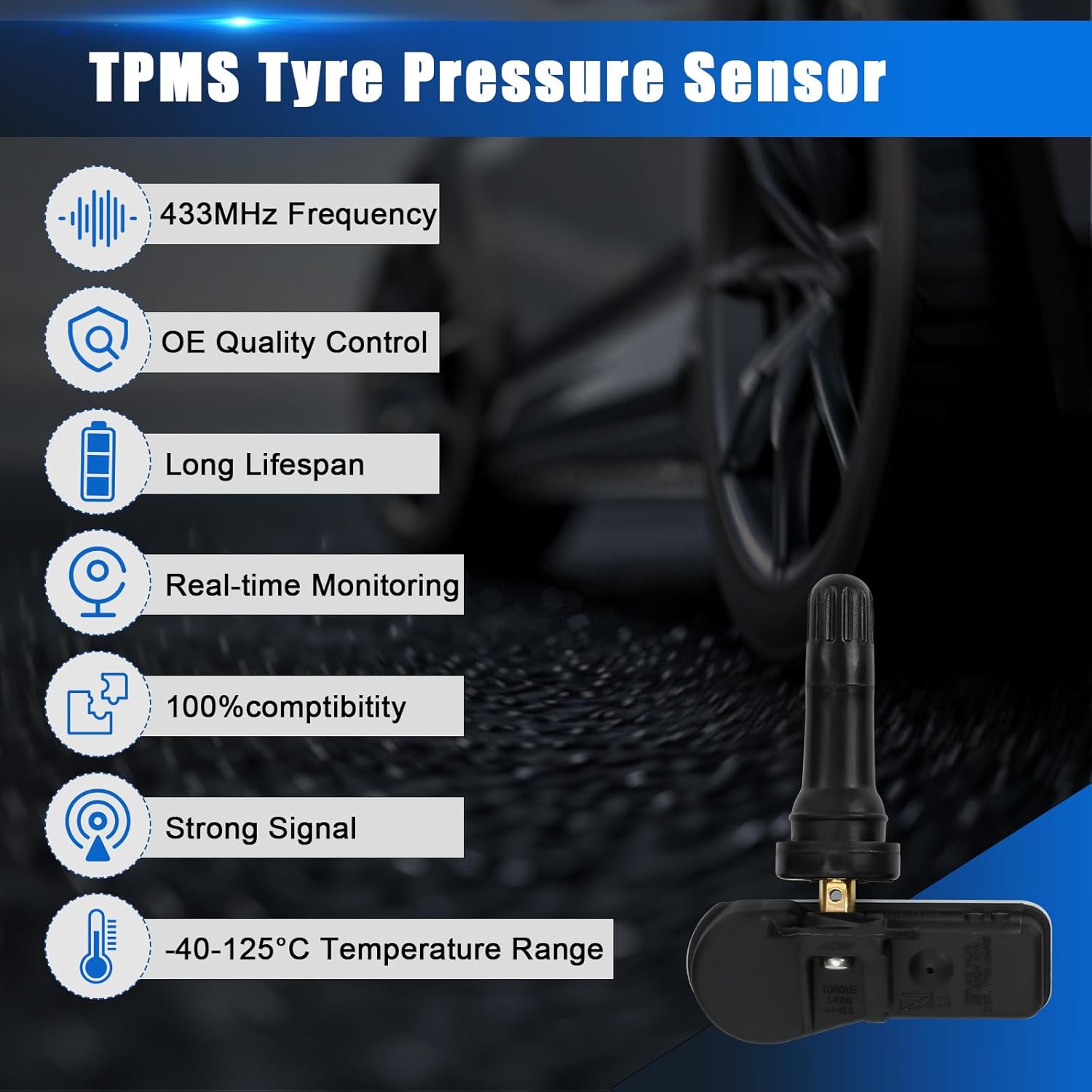 Detalle de 4 TPMS Tire Pressure Sensors for Mercedes Marco Polo W447 and V-Class W447 – 4 Pack (A4479050500 / A4479051704)