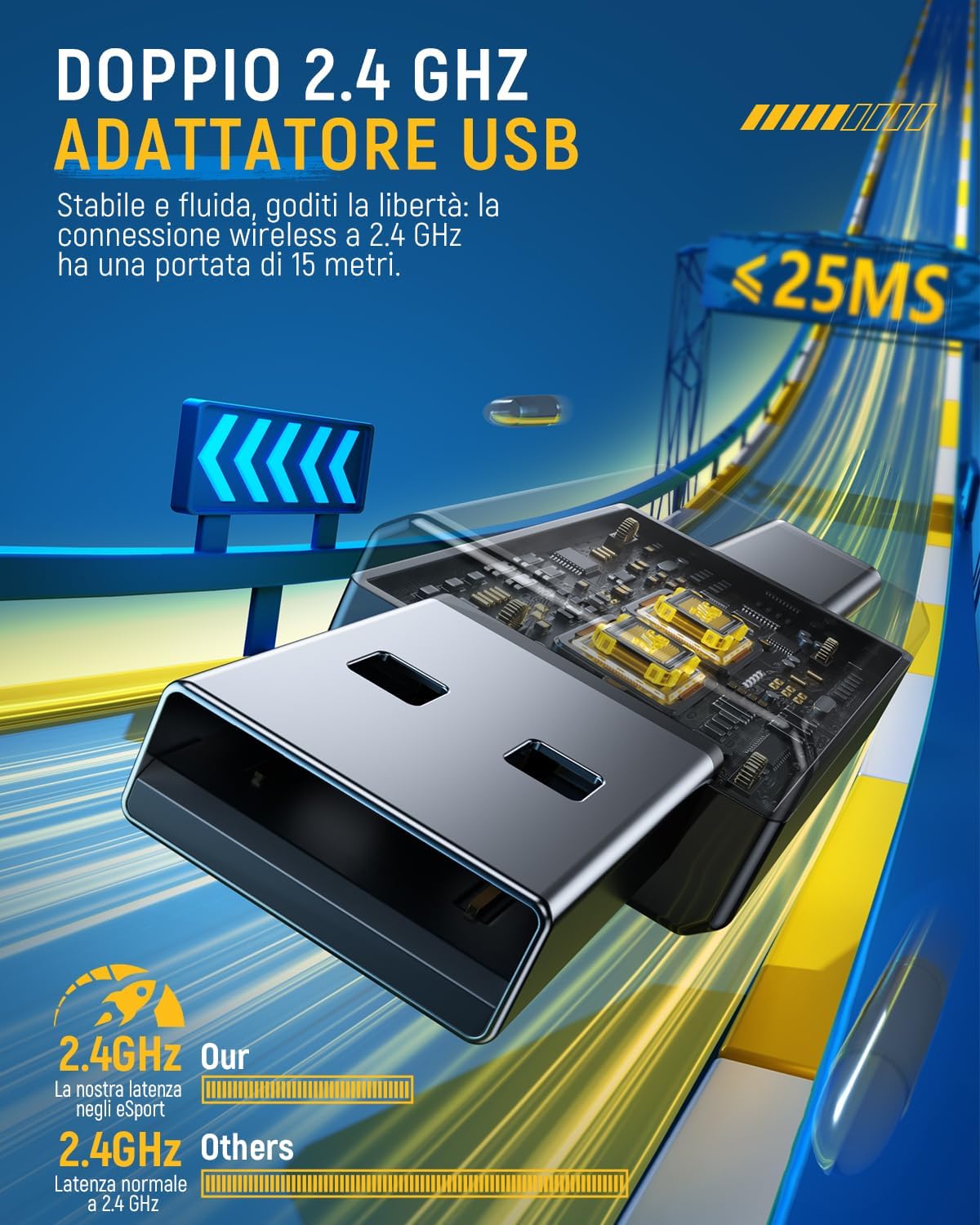 Thumbnail 1 de Tatybo Cuffie Gaming Wireless per PS5/PS4: 2.4 GHz, USB-A/USB-C e 40 ore di autonomia