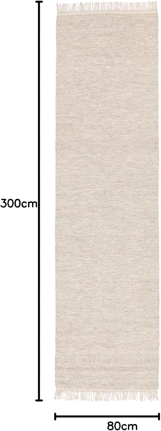 Detalle de RugVista Melange loper 80 x 300 cm, beige, handgeweven en omkeerbaar