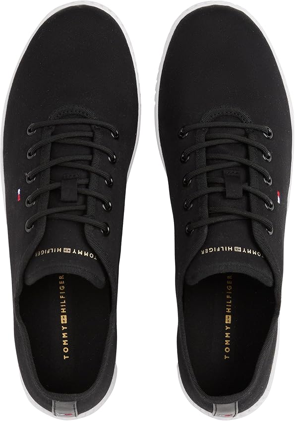 Detalle 2 de Tommy Hilfiger Sneakers Mujer Canvas Lace Up 👟 Negra, 38