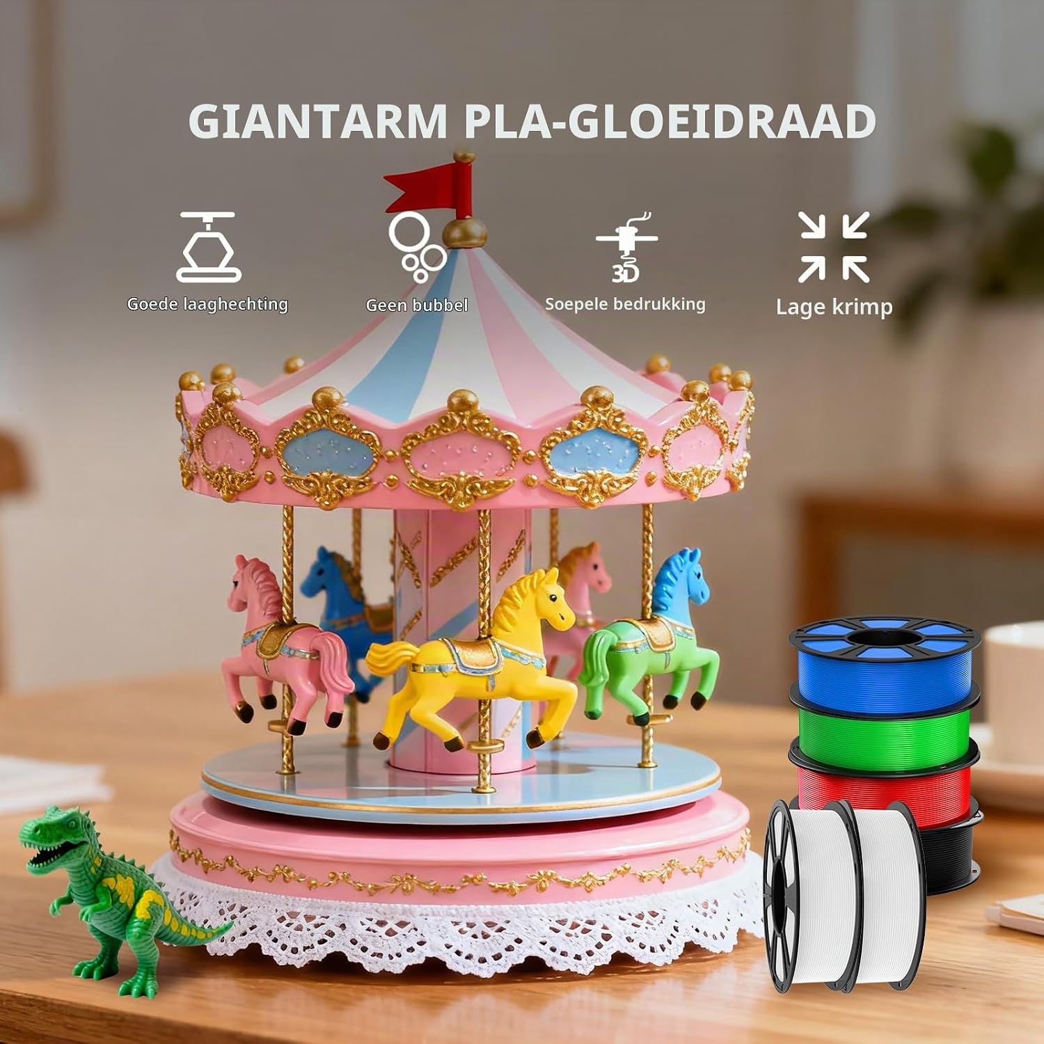 Detalle 2 de GIANTARM PLA-filament 1,75 mm, zwart, spoel van 1 kg