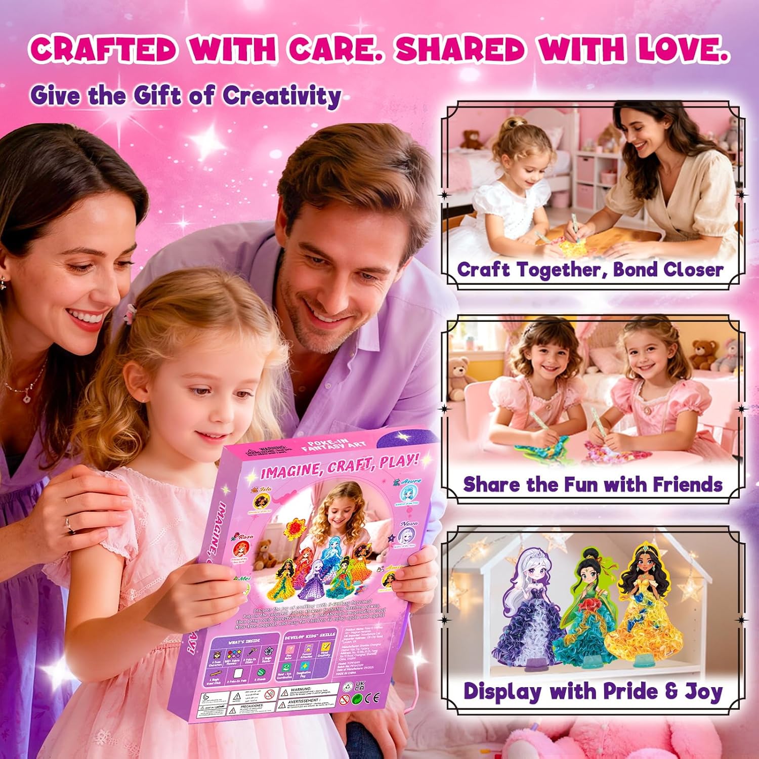 Detalle de TwinkleCharm Princess Flower Craft Kit – 6 Named Princesses with 800+ Fabric Flowers