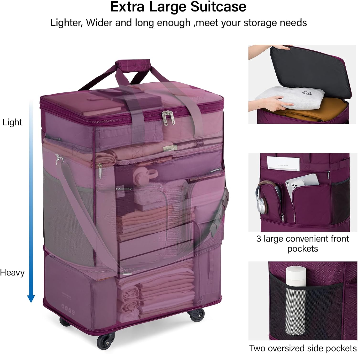 Thumbnail 4 de Hanke expandable foldable luggage 2 wheels