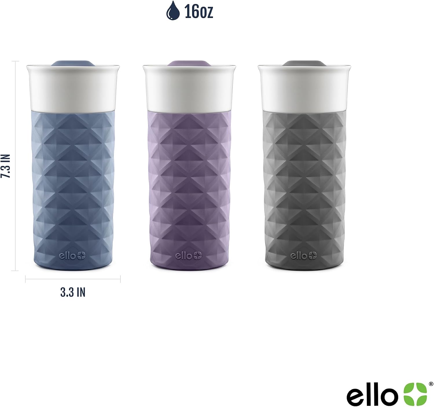 Detalle de Ello Ogden Travel Mug (Ceramic, BPA-Free) with Lid, 16 oz
