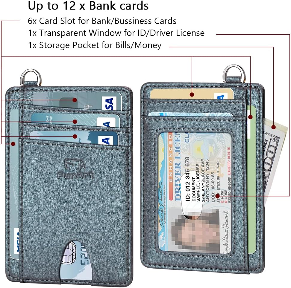 Detalle de FurArt Schlankes Kreditkartenetui mit RFID-Blockierung – Minimalistisch, Unisex