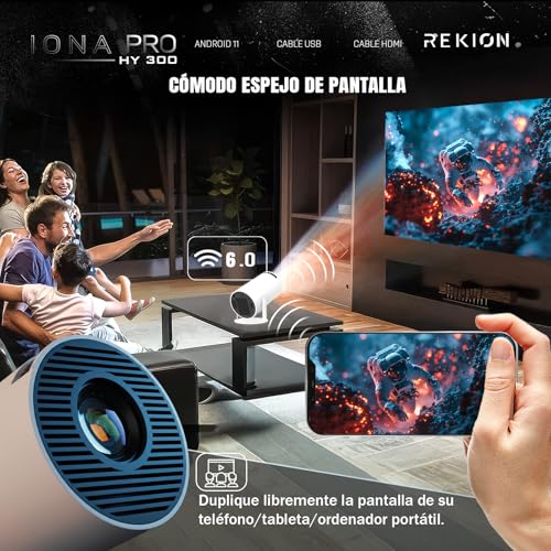 Detalle 2 de REKION Super Pack Mundial: Proyector HY.300 Pro 4K con Pantalla de 60" y Android 13