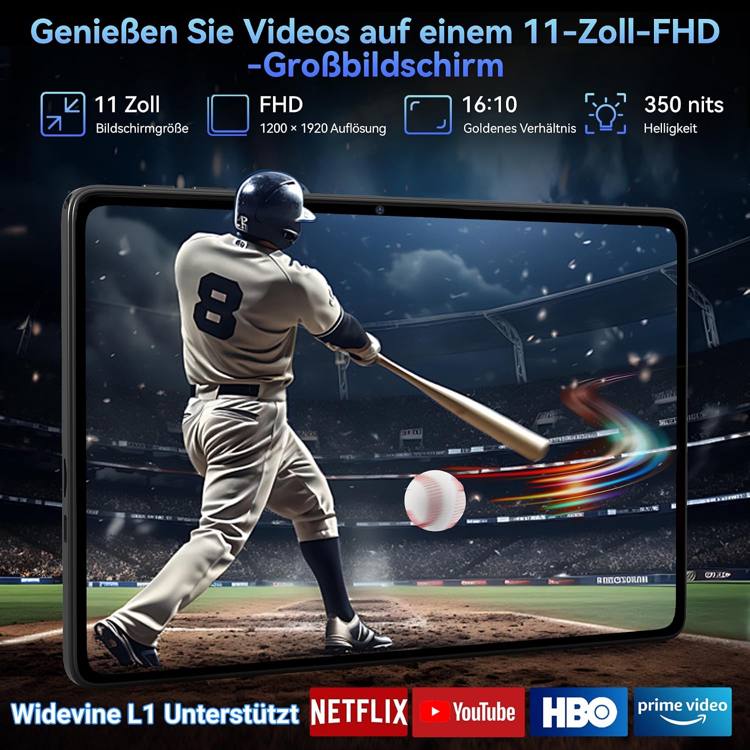 Thumbnail 6 de TABWEE Tablet 11 Zoll mit Stift, Tastatur und Gemini AI 3.0 – 24 GB RAM, 128 GB ROM