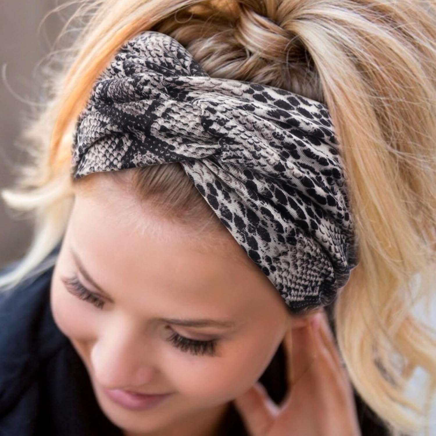 Detalle 2 de DRESHOW 4 pièces Bandeau Cheveux Femme Boho — Bandeaux imprimé fleur et croisé