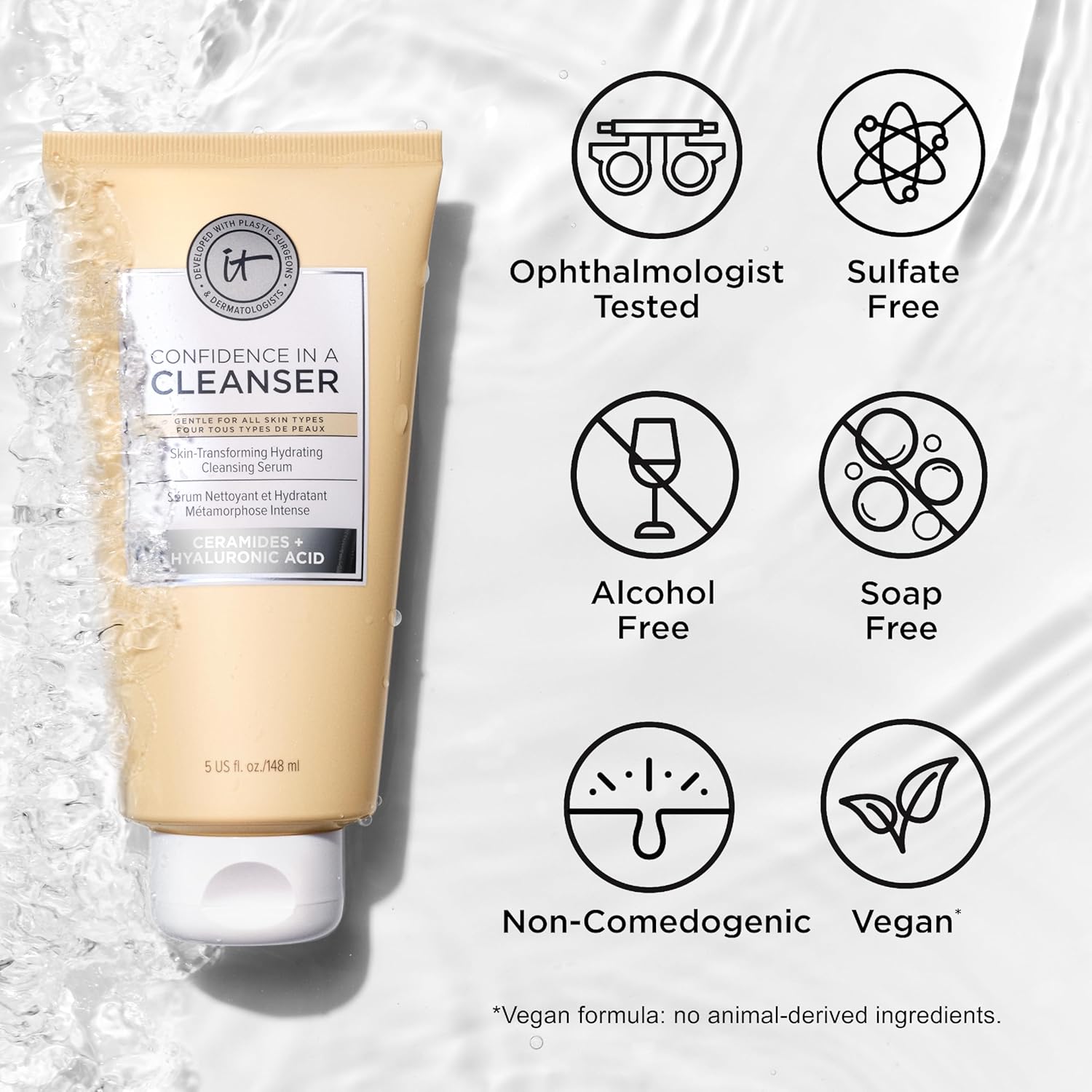Thumbnail 6 de iT COSMETICS Confidence In A Cleanser – Detergente Viso Idratante con Ceramidi e Acido Ialuronico, 148 ml