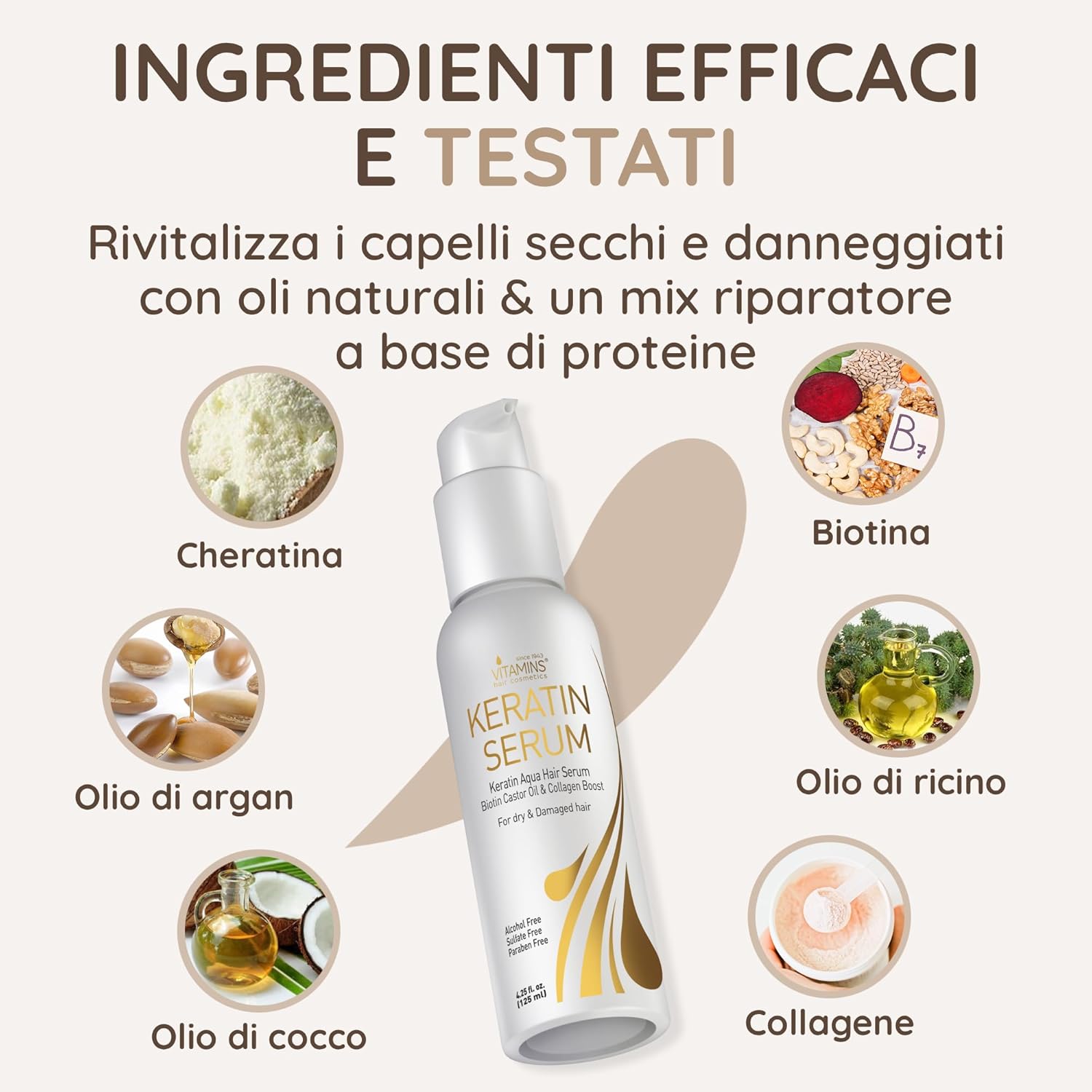 Thumbnail 4 de Vitamins Siero per Capelli alla Cheratina per capelli secchi