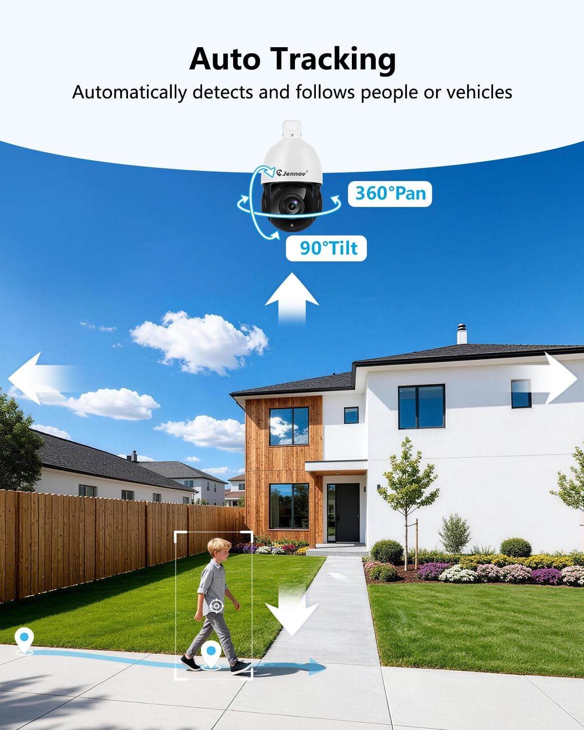 Detalle de Jennov 4K 8MP POE PTZ Outdoor Security Camera with 20X Optical Zoom