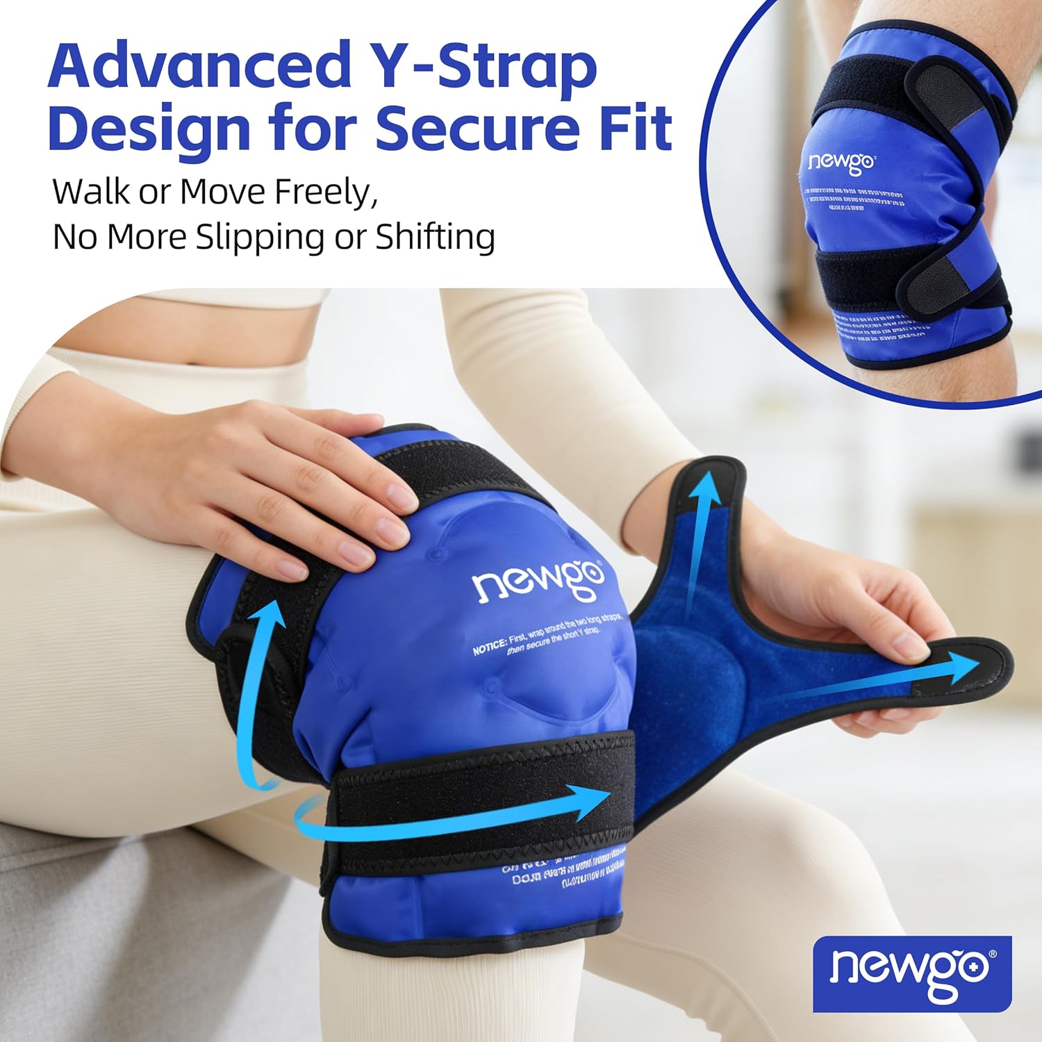 Detalle de NEWGO Ice Pack for Knee Replacement Surgery, Reusable Gel Cold Pack Knee Ice Pack Wrap Around Entire Knee for Knee Injuries, Knee Ice Wrap for Pain Relief, Swelling, Bruises (Blue)
NEWGO Ice Pack for Knee Replacement Surgery, Reu…
