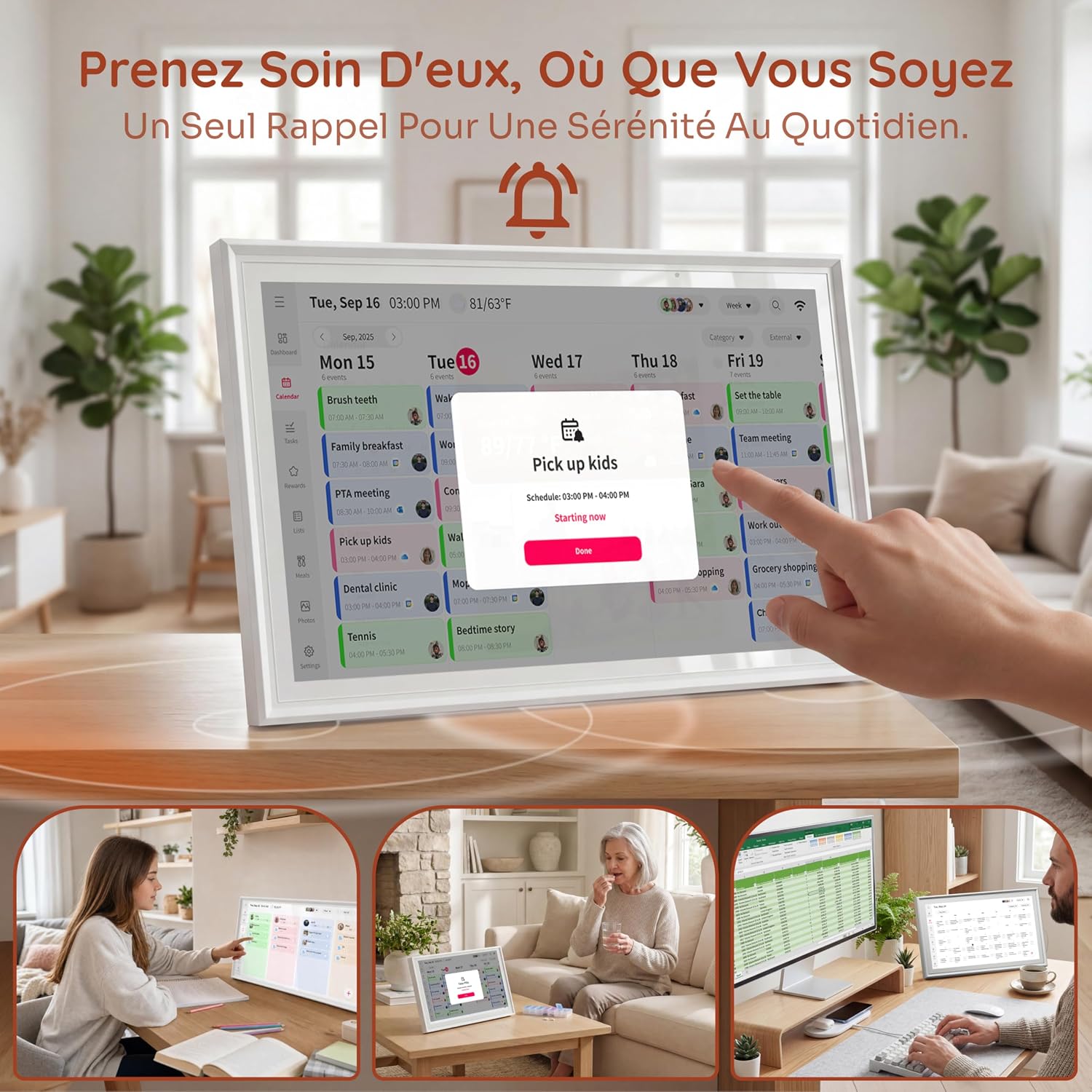 Thumbnail 5 de Ingnok 15.6in Pro Digital Calendar: Family Interactive Touchscreen