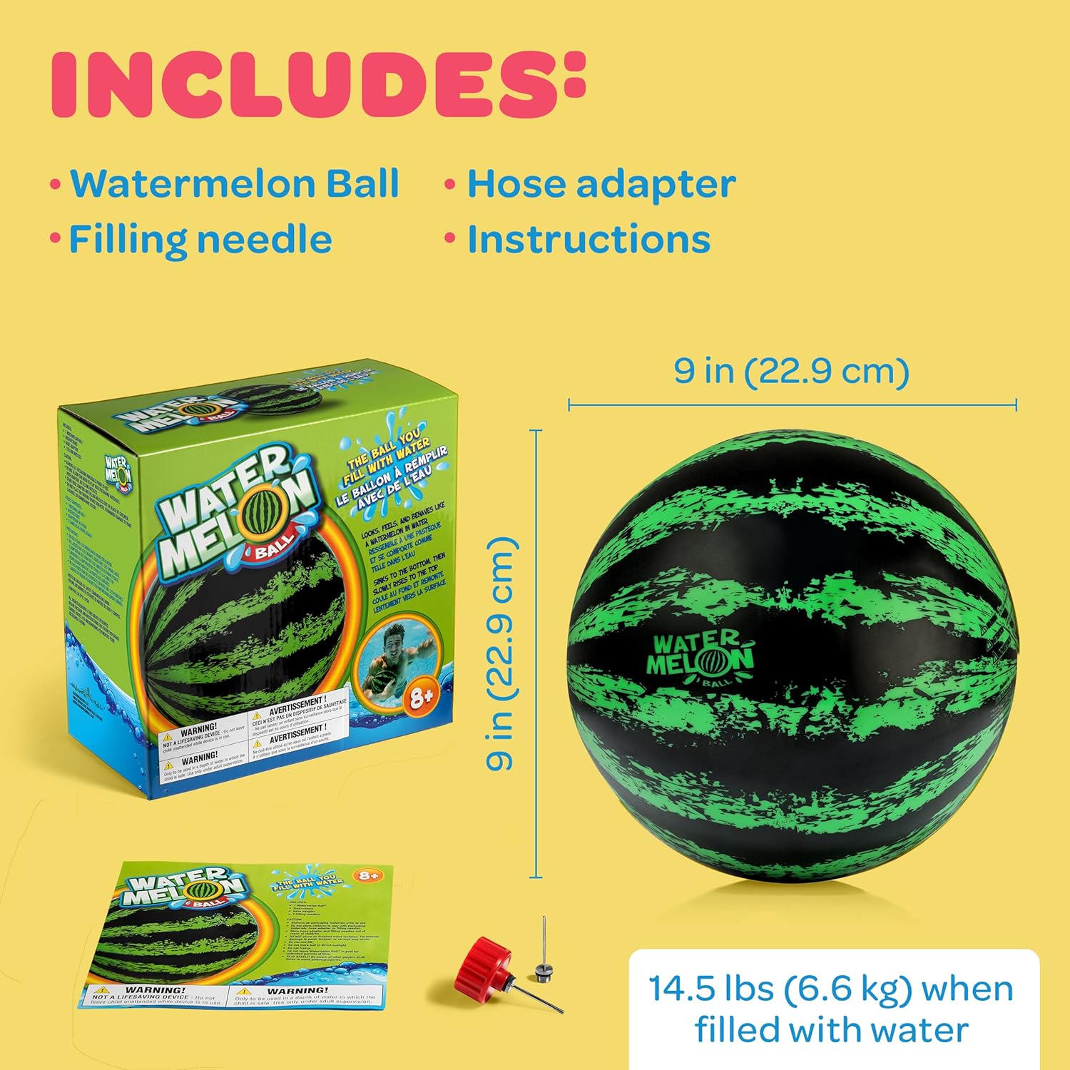 Thumbnail 5 de Watermelon Ball Underwater Pool Toy (PVC) for Summer Games & Diving
