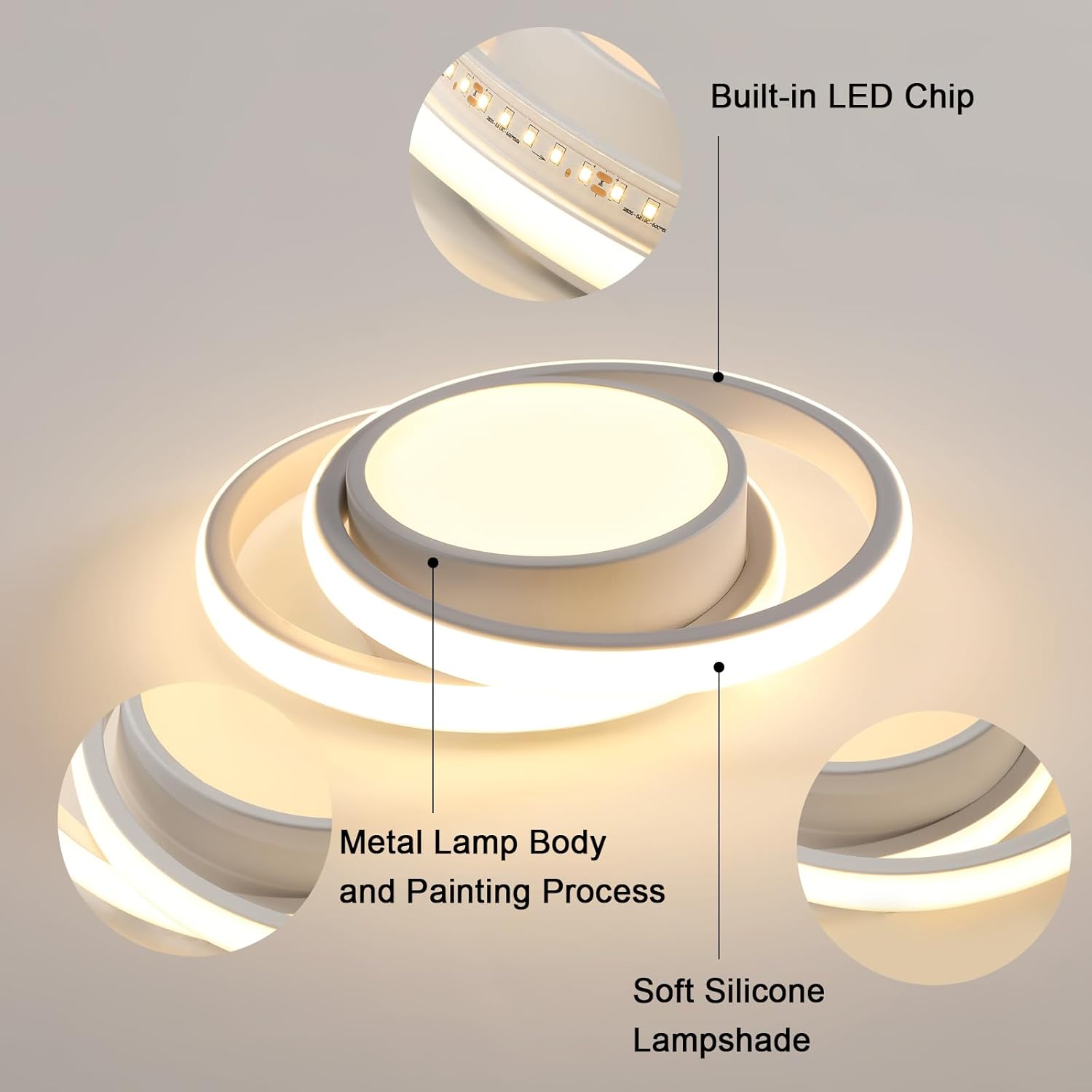 Thumbnail 3 de Comely Lámpara de Techo LED Redonda 32W 🌟 Estilo Moderno