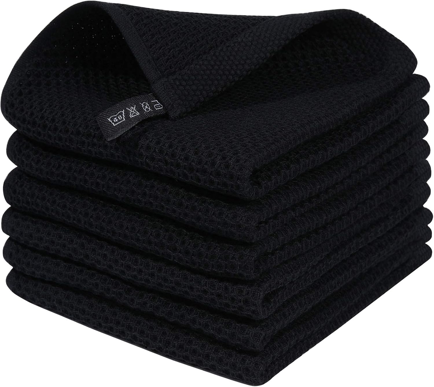 Detalle de Homaxy 100% Cotton Waffle Kitchen Towels 12×12, 6-Pack 🧻