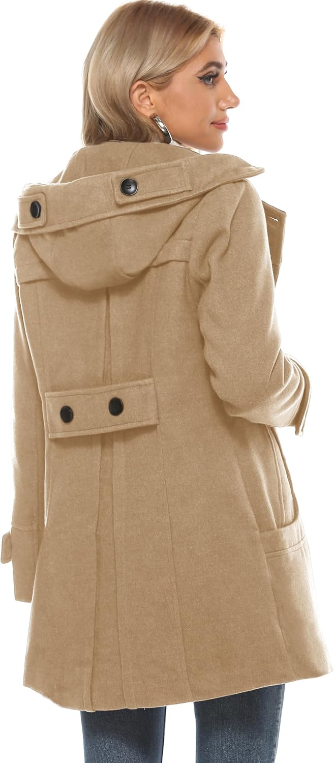 Detalle 1 de Tanming Wool Pea Coat with Hood