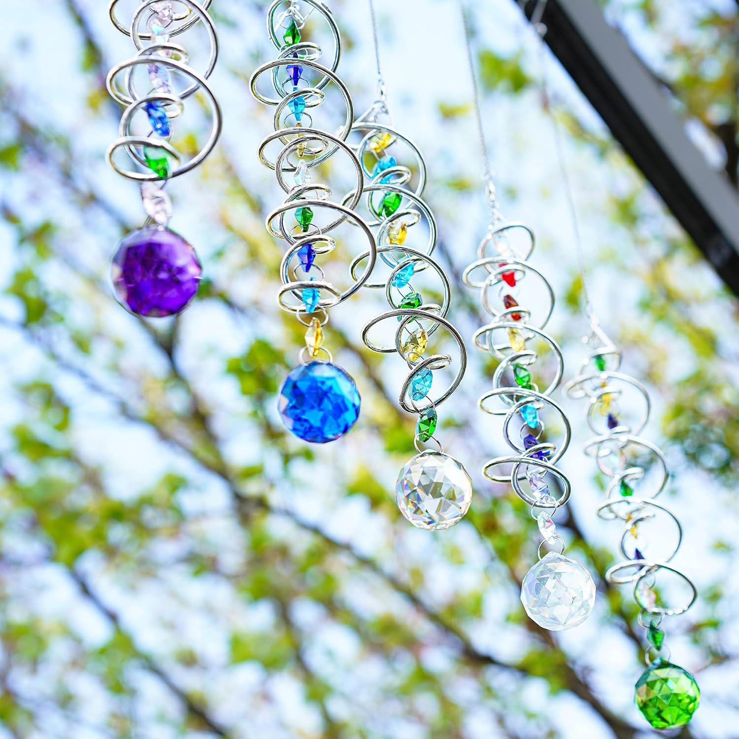 Thumbnail 3 de H&D HYALINE & DORA 5 Pack crystal sun catchers wind spinners for windows, gardens and indoor décor