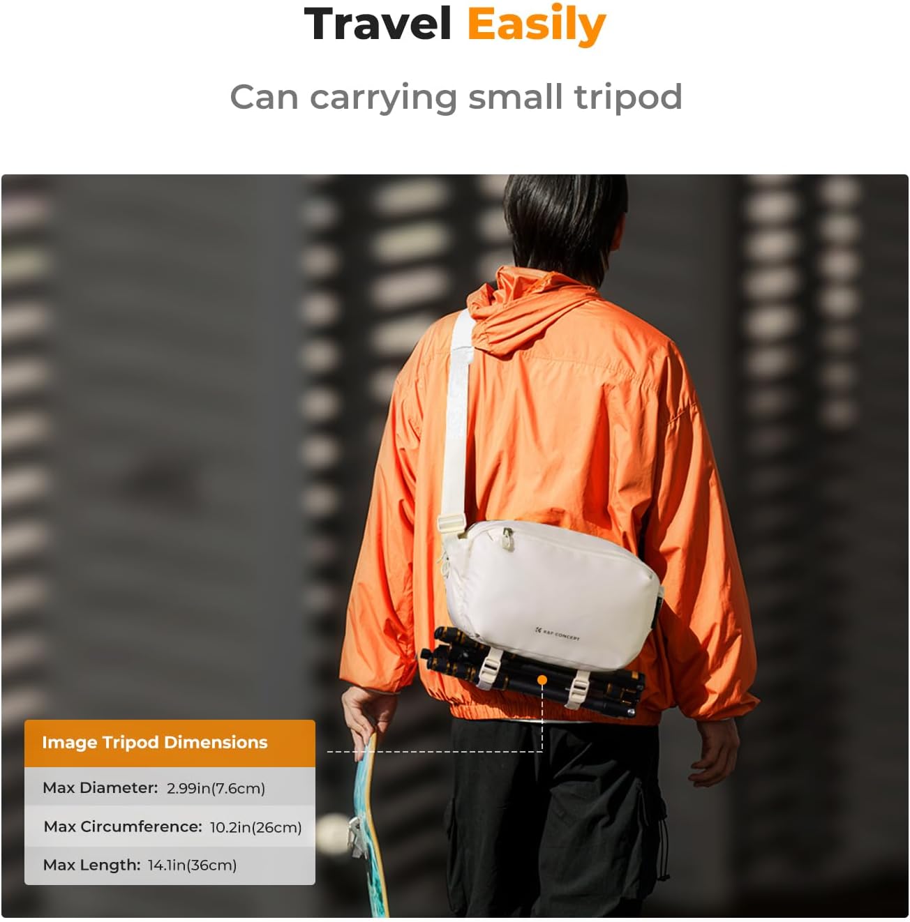 Thumbnail 4 de K&F Concept Camera Sling Bag: Practical, compact DSLR + Lens Carrier with Tripod Bottom Straps