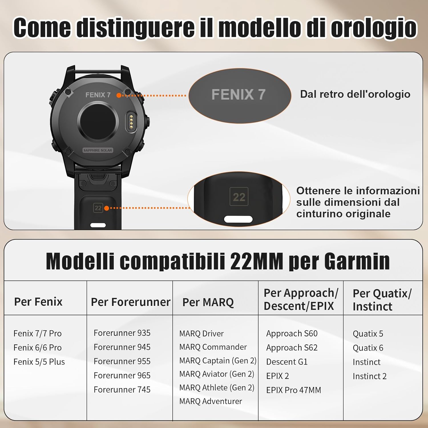Thumbnail 4 de Cinturino Garmin 22 mm per polso