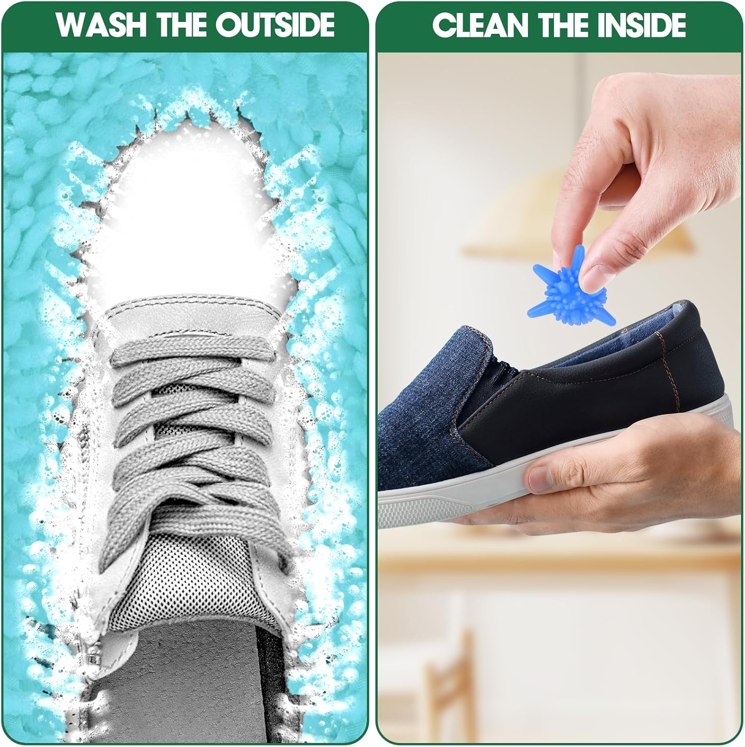 Thumbnail 2 de Shoe Washing Machine Laundry Bag – 2 Pack with Zipper Protection and 10 Washer Balls