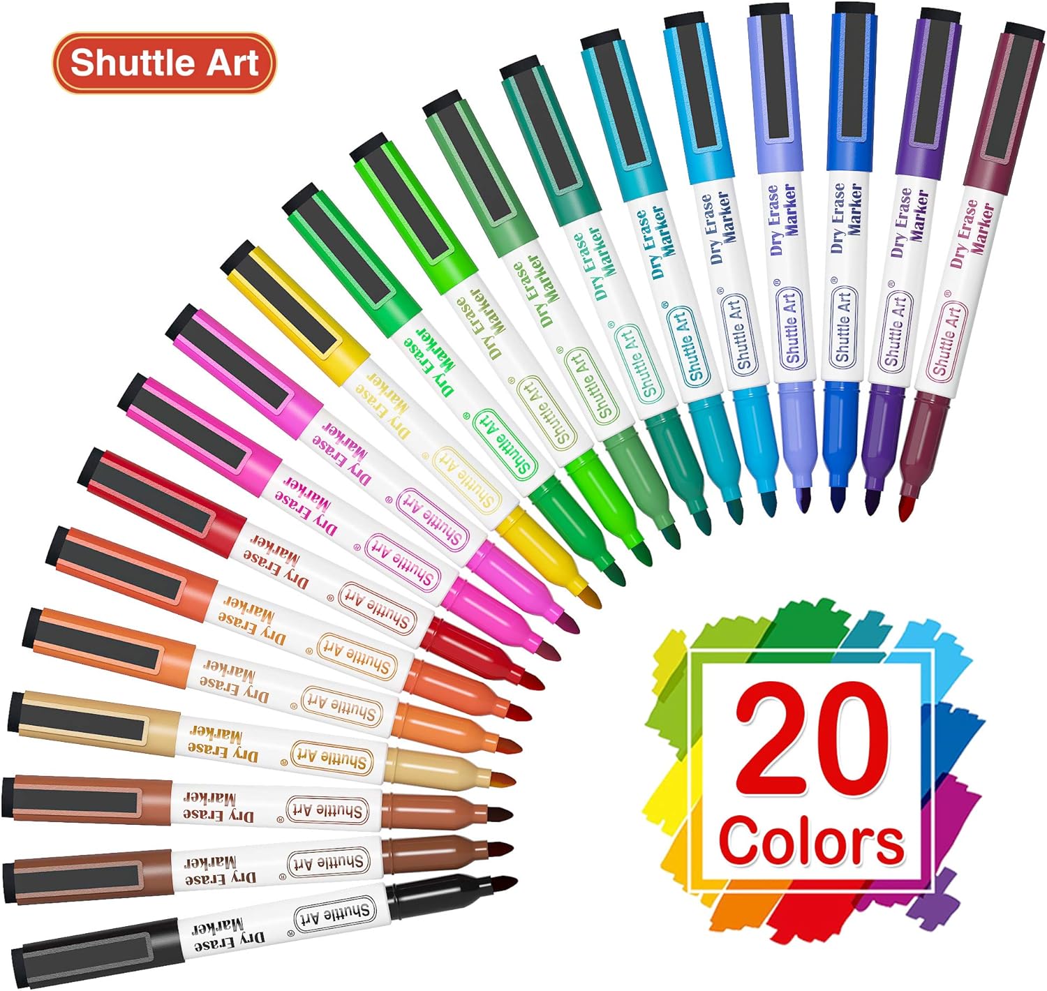 Detalle 2 de Shuttle Art Magnetic Dry Erase Markers 20-Color Set