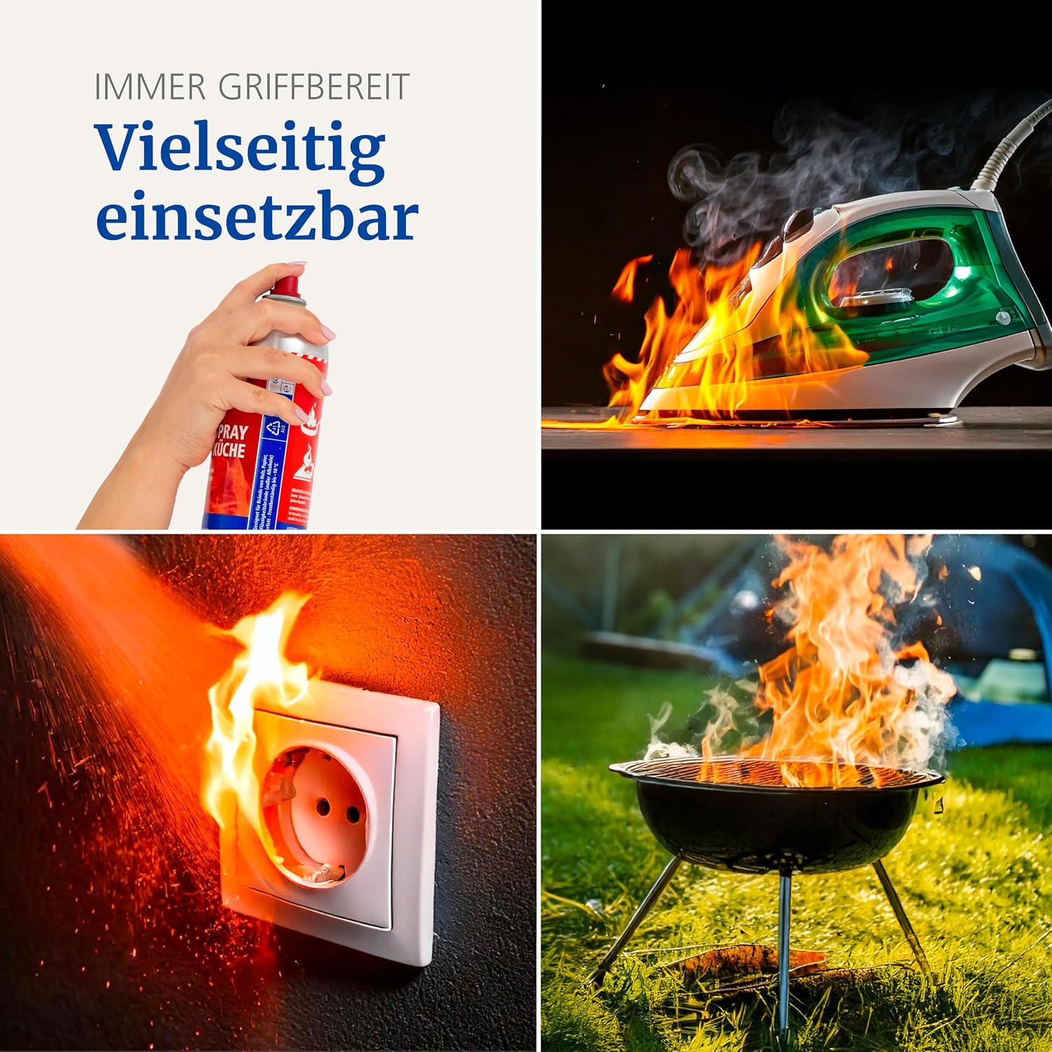 Detalle de Hekatron Feuerlöschspray 600 ml – Hochwirksames Schaumlöschmittel mit Micro-Fog-Technologie