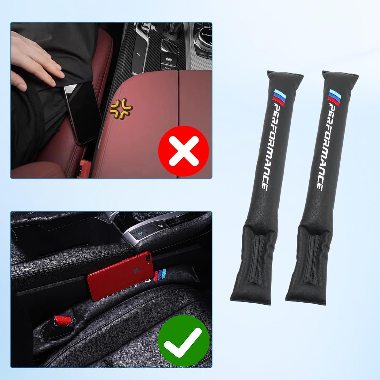 Thumbnail 6 de 2 PCS Universal Auto Kunstleder Autositz Lückenfüller