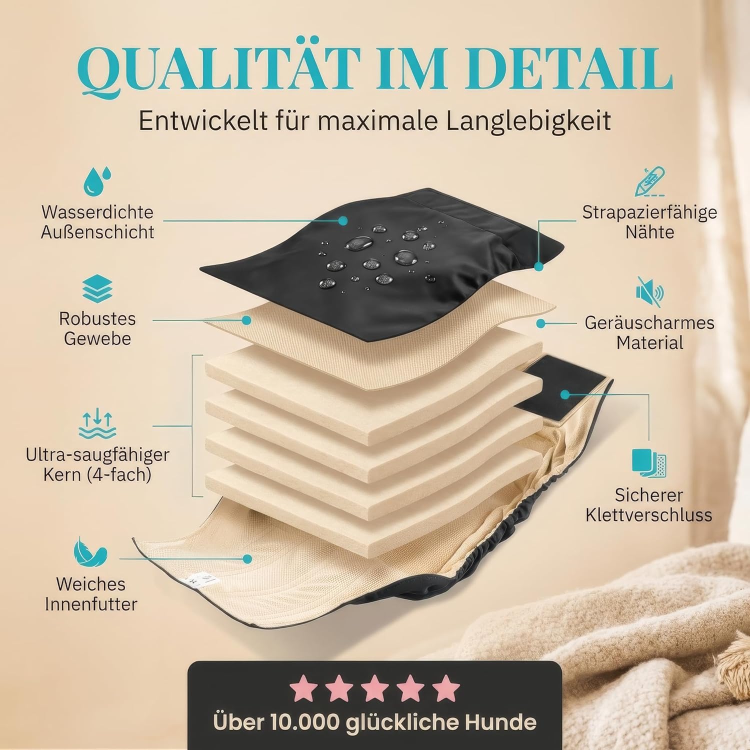 Thumbnail 5 de HUND IST KÖNIG Hundewindeln für Rüden (3er-Pack) – waschbare Inkontinenz-Windeln mit saugstarken Einlagen