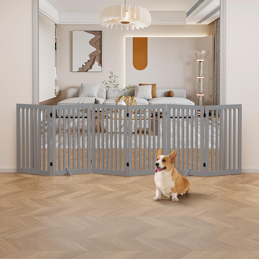 Detalle 2 de unipaws Hundegitter 306 cm: Extra breit, freistehend und faltbar