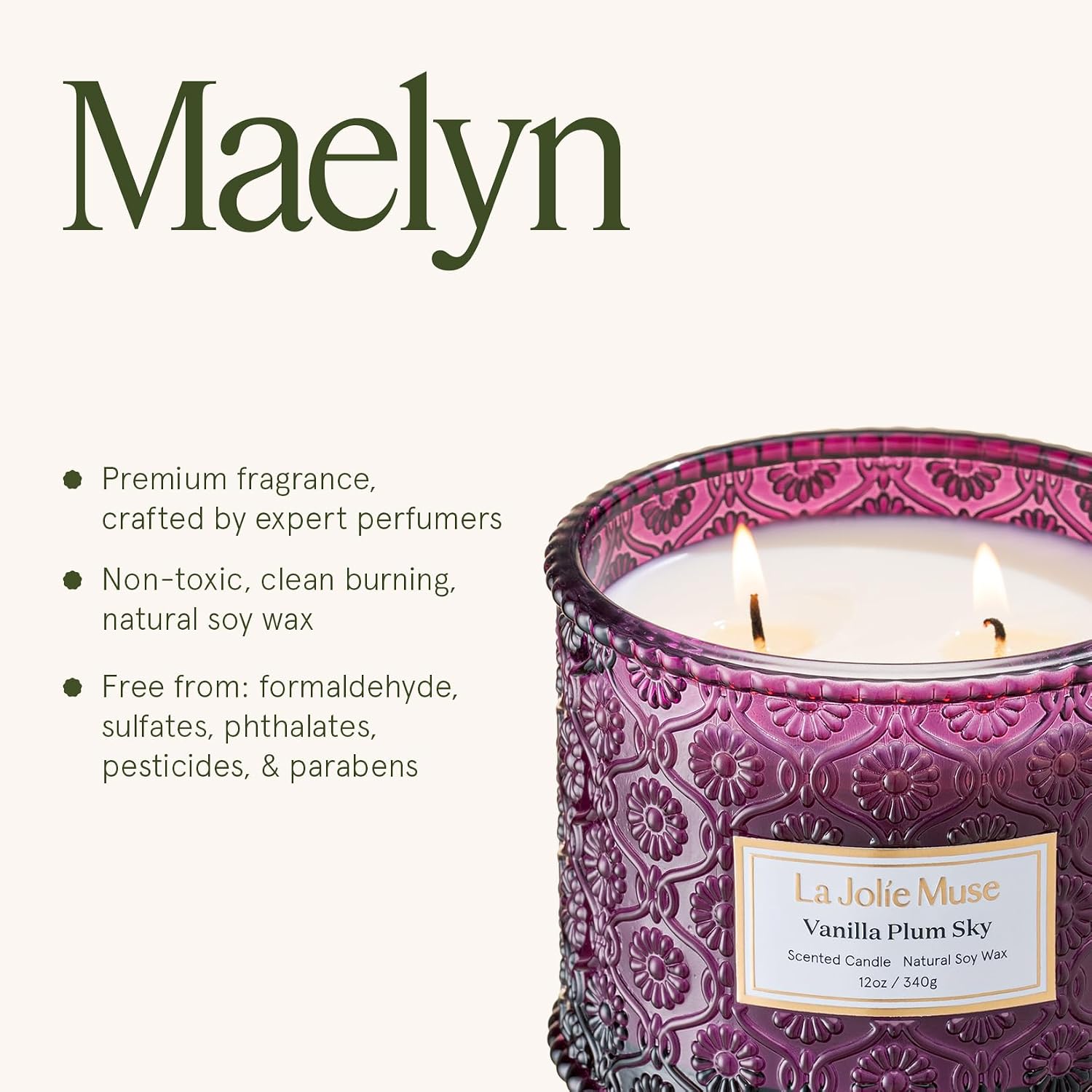 Thumbnail 6 de La Jolie Muse Vanilla Plum Sky Candle 12oz