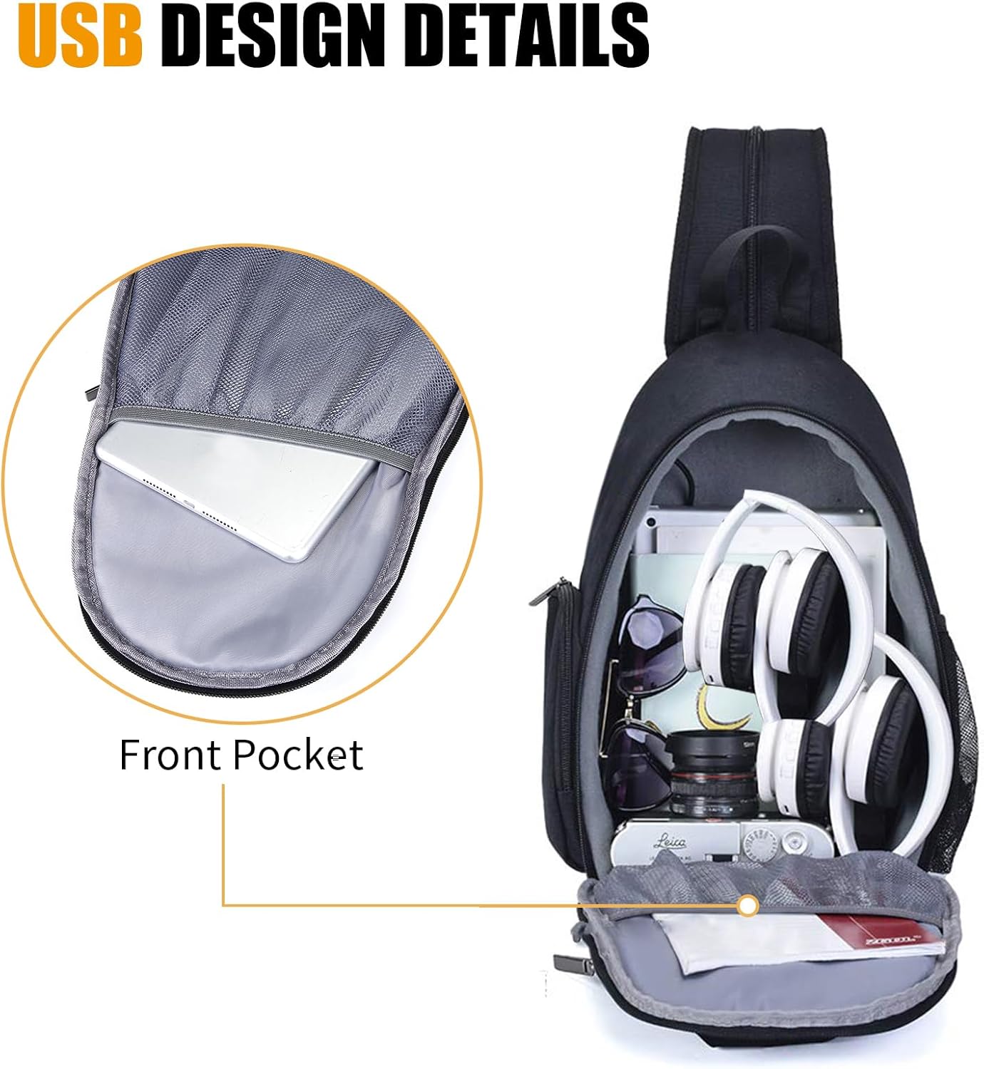 Thumbnail 5 de BAIGIO Multifunktionaler Kamerarucksack (2‑in‑1) für DSLR mit wasserabweisendem Nylon, abnehmbarer Polsterung