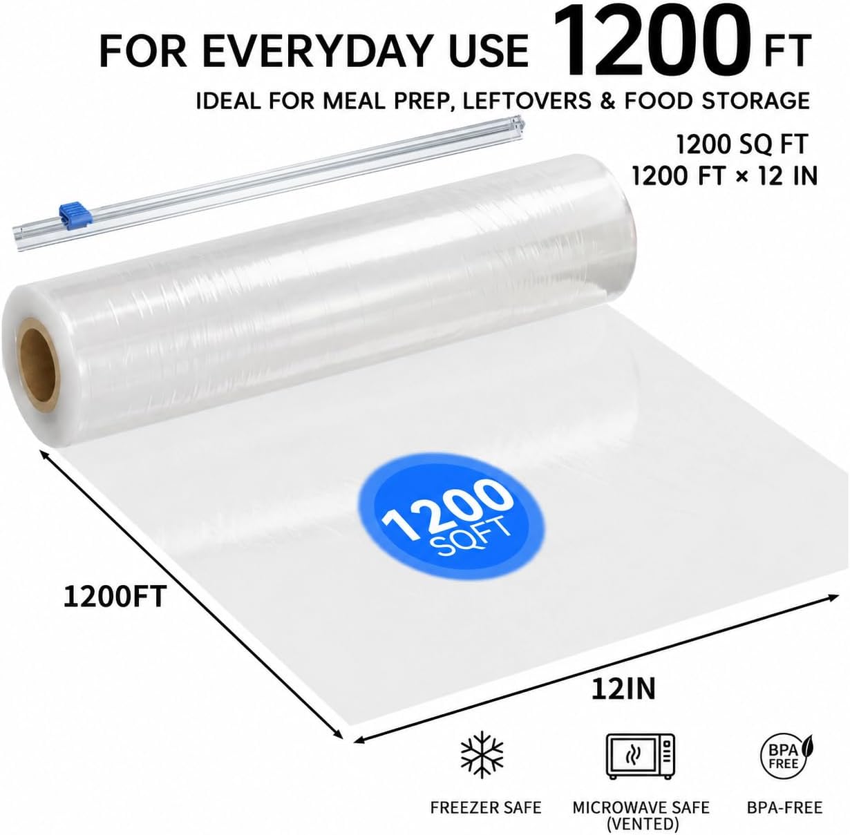 Detalle de Plastic Wrap with Slide Cutter, 12-Inch Roll
