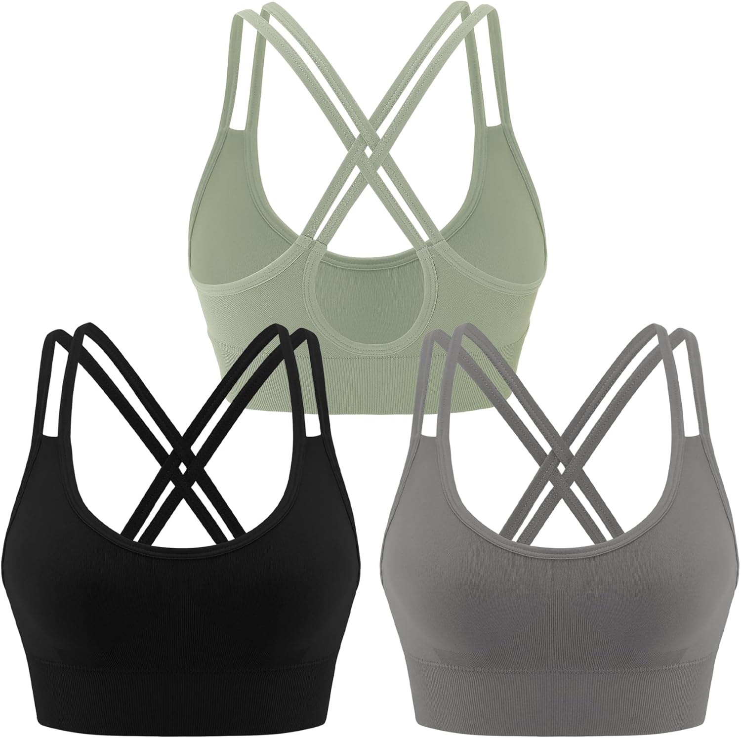 Thumbnail 6 de Leversic Reggiseno Sportivo Donna Top Palestra Fitness Imbottito Senza Ferretto Reggiseni Push Up per Yoga Jogging Gym S-XL