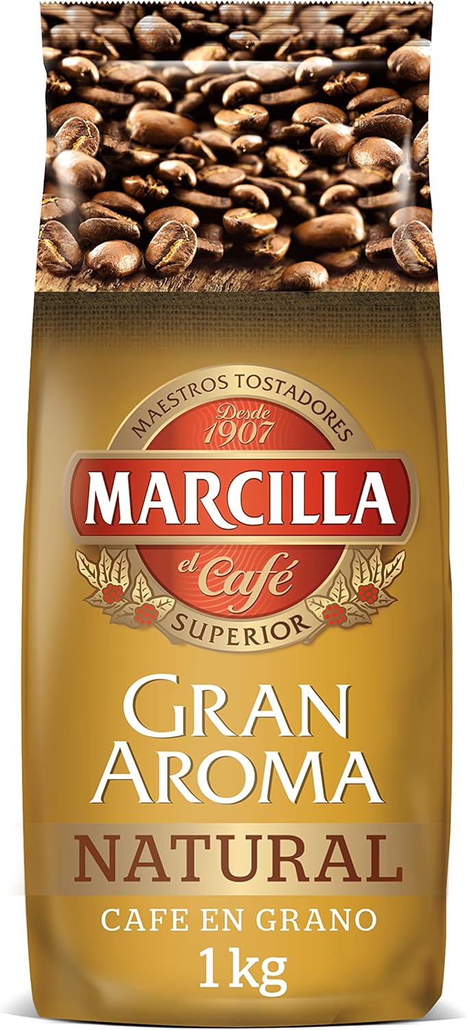 Detalle de Marcilla Café Natural en Grano 1 kg ☕ Perfecto para tu hogar