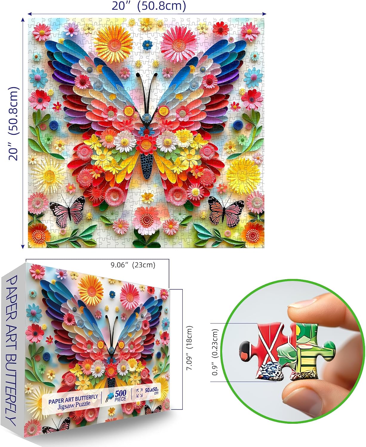 Thumbnail 1 de MINIWAN BFJIUJIU-00058 500-Piece Butterfly Flower Jigsaw Puzzle