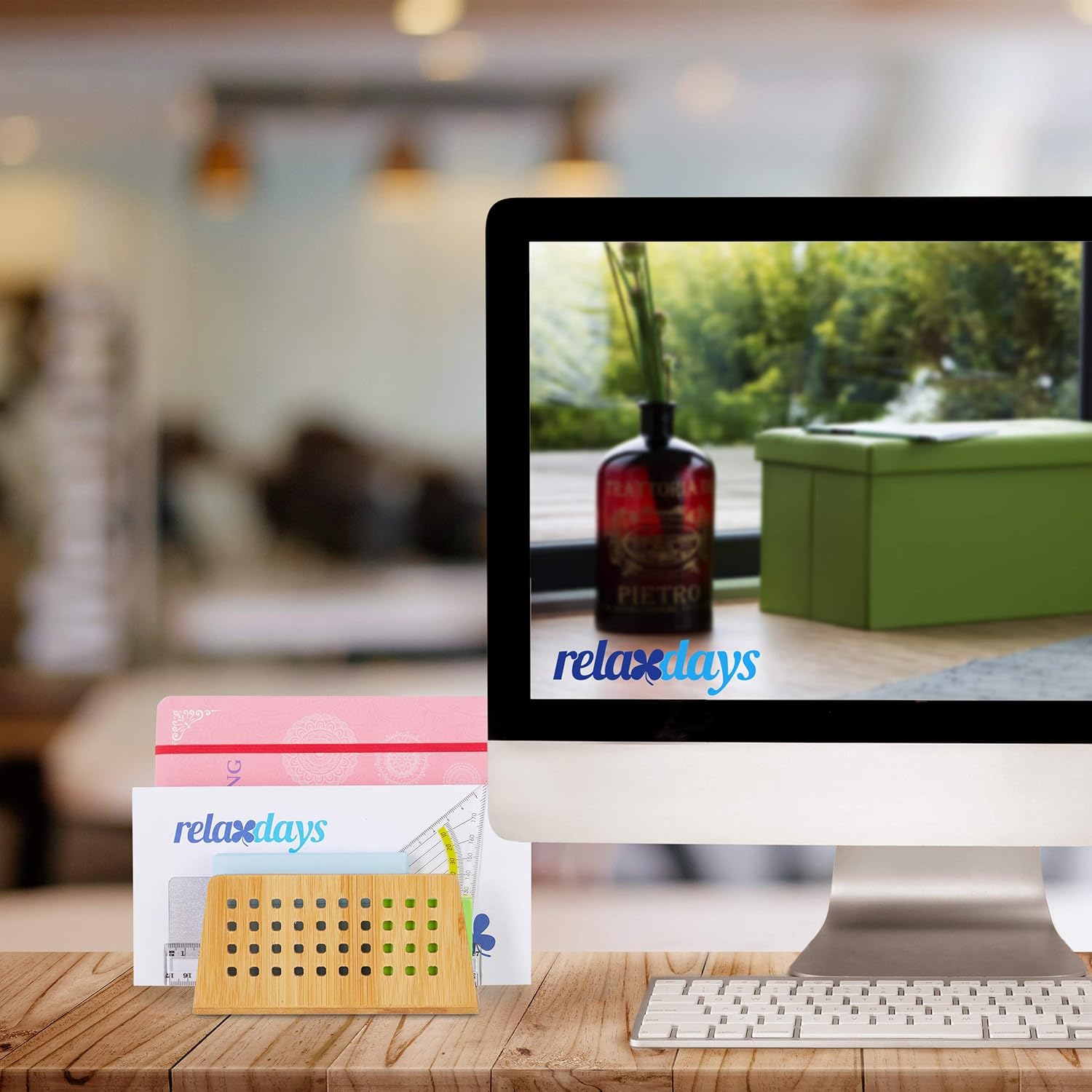 Thumbnail 4 de Relaxdays Porte-documents en bambou