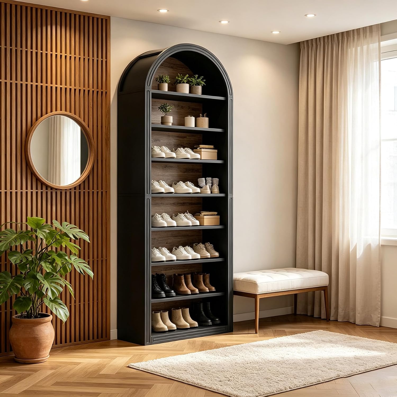 Detalle 1 de LITTLE TREE BBTSC8T 8-Tier Open Shoe Cabinet, 200 cm, Black Brown