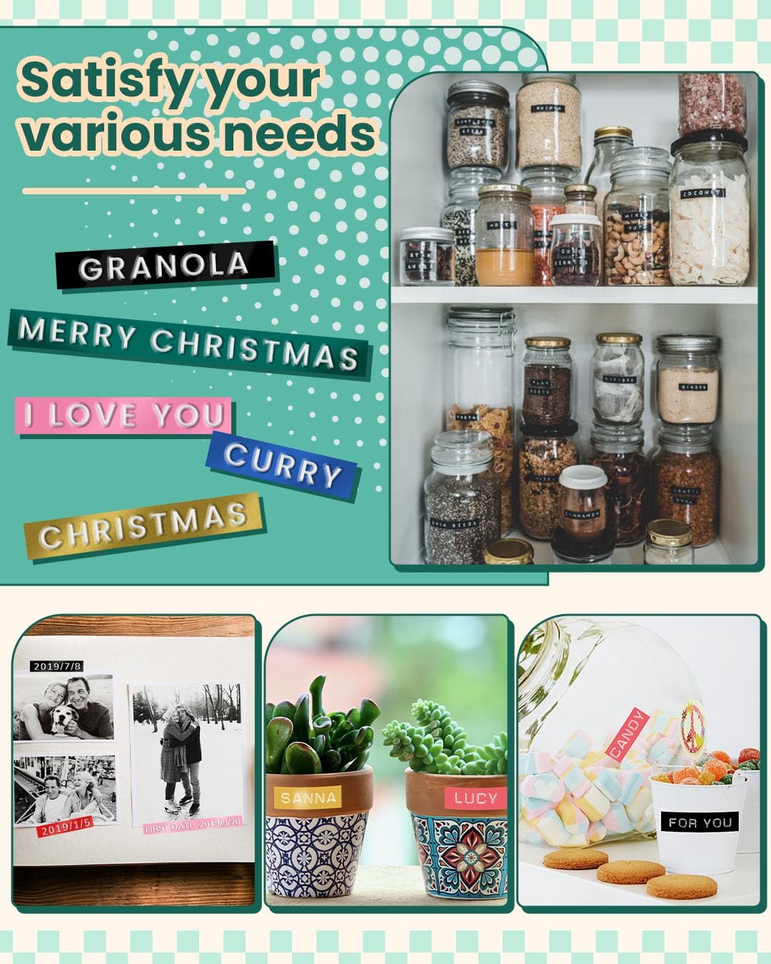 Thumbnail 5 de Memoking E975 Prägegerät mit Etikettiergerät – Beschriftung in Relief mit 3 Rollen (Schwarz/Rosa/Blau)