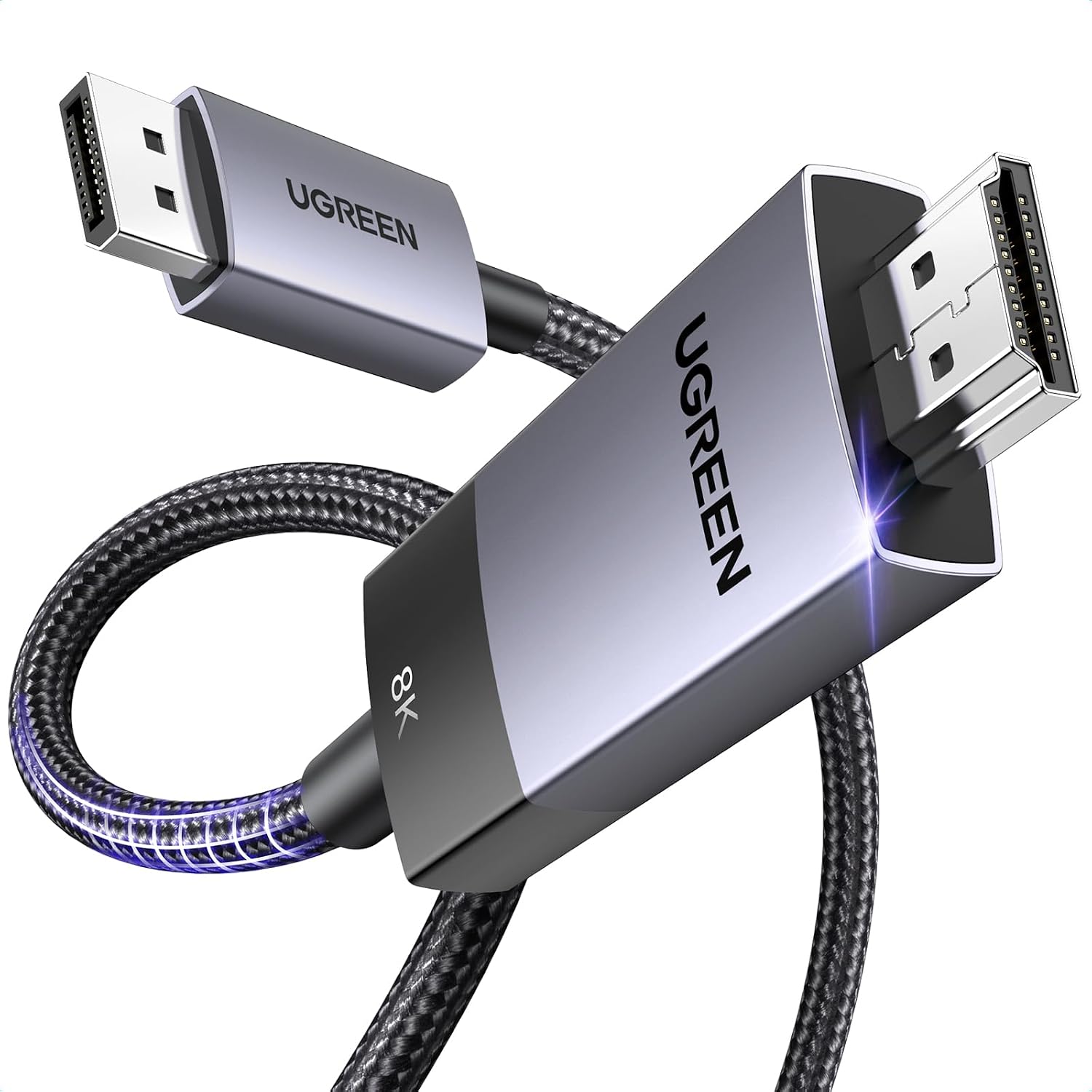 Detalle de UGREEN DisplayPort auf HDMI Kabel 2 m 8K