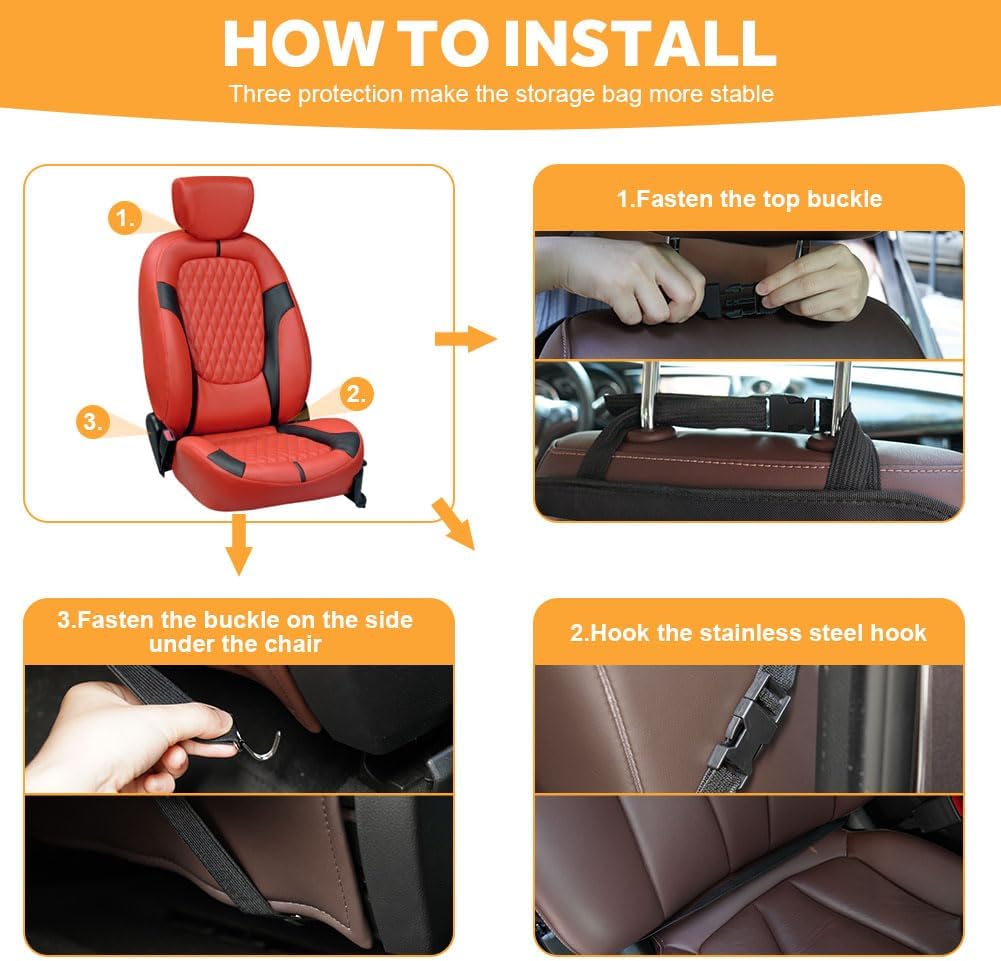 Thumbnail 3 de URAQT Car Seat Organizer 2 PCS — Back Seat Organisers with Folding Tray and Tablet Holder