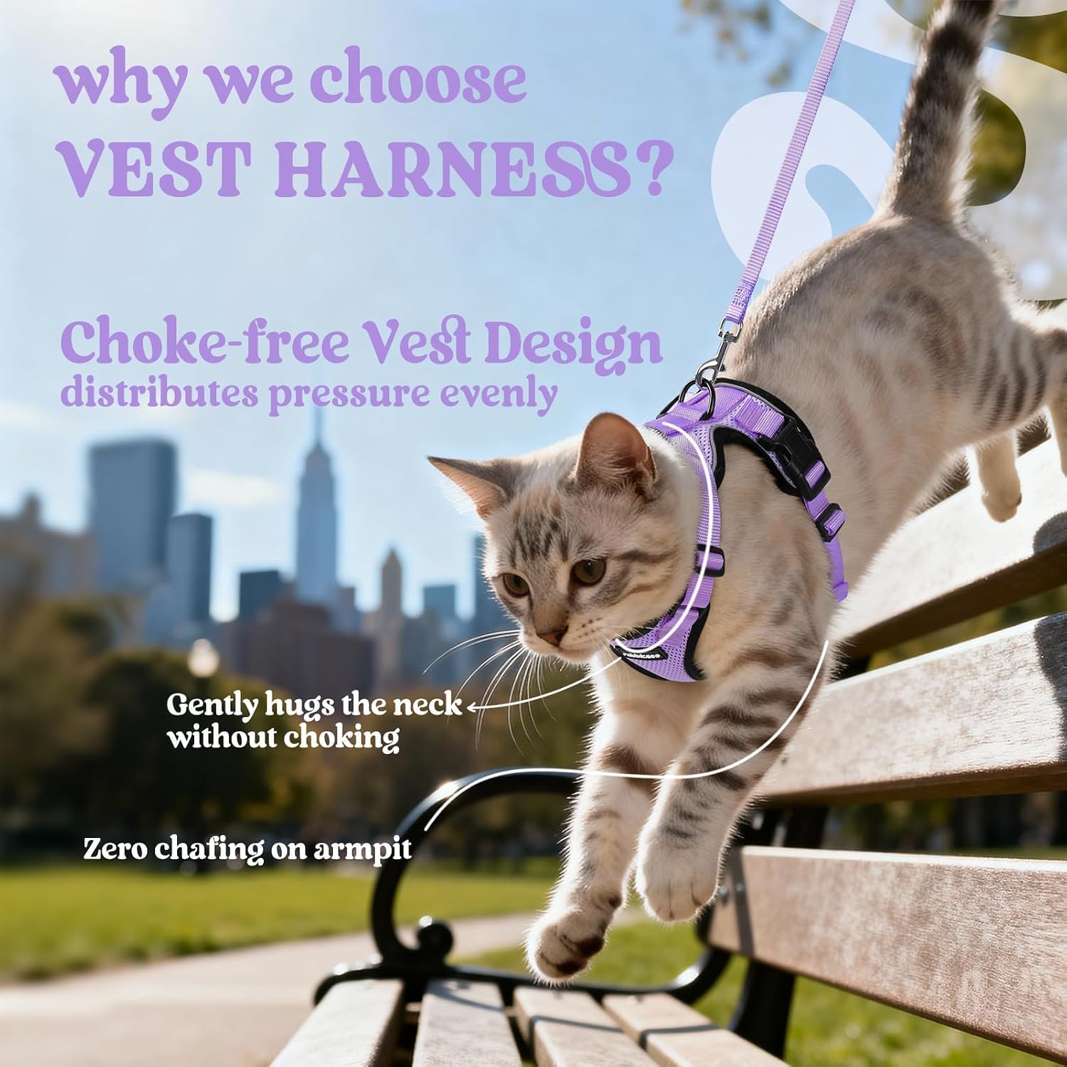Detalle de rabbitgoo Escape Proof Cat Harness 4.9ft
