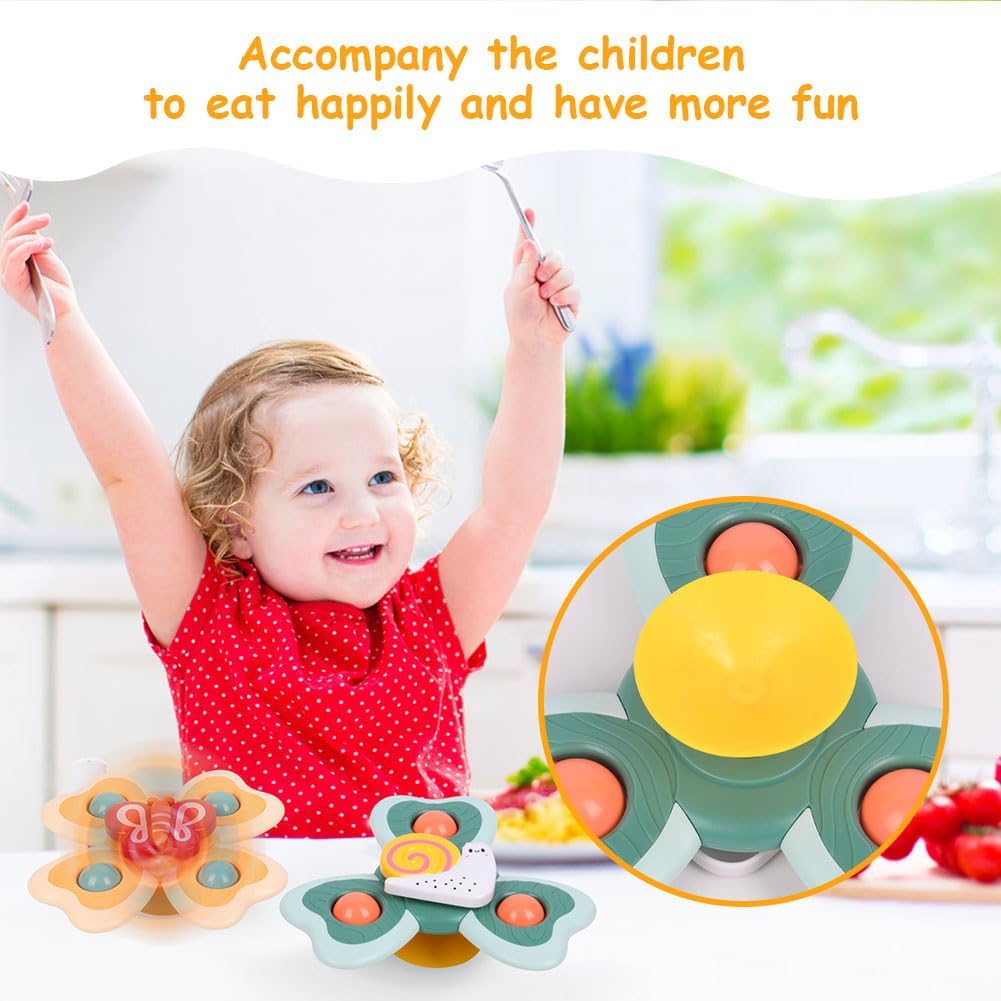 Thumbnail 5 de Ainiv 3PCS Suction Cup Spinner Toy – Baby Sensory Spinners for 1+ Year, High Chair & Travel
