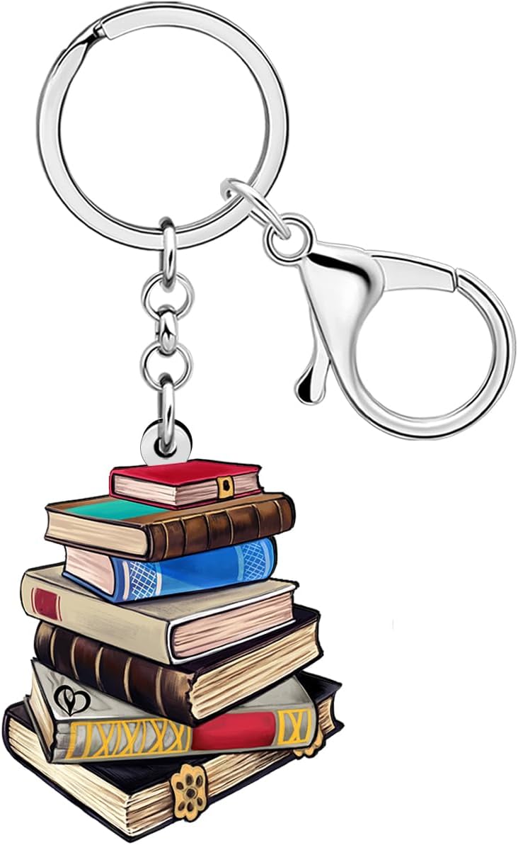 WEVENI Acrylic Book Keychain: Bookish Charm for Readers and Gift Ideas