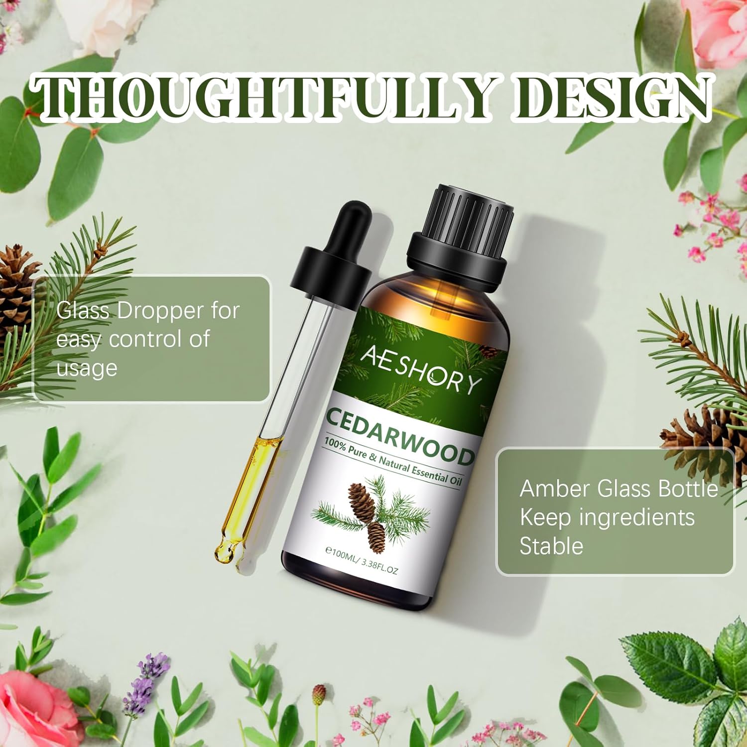 Thumbnail 2 de AESHORY Cedarwood Essential Oil 100ml (100% pure cedarwood oil) for diffusers, aromatherapy and DIY