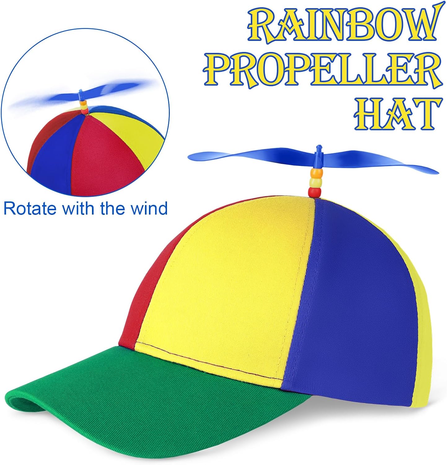 Detalle de AOMIG 8155986 propellermössor i bomull, 2-pack med regnbågsdesign