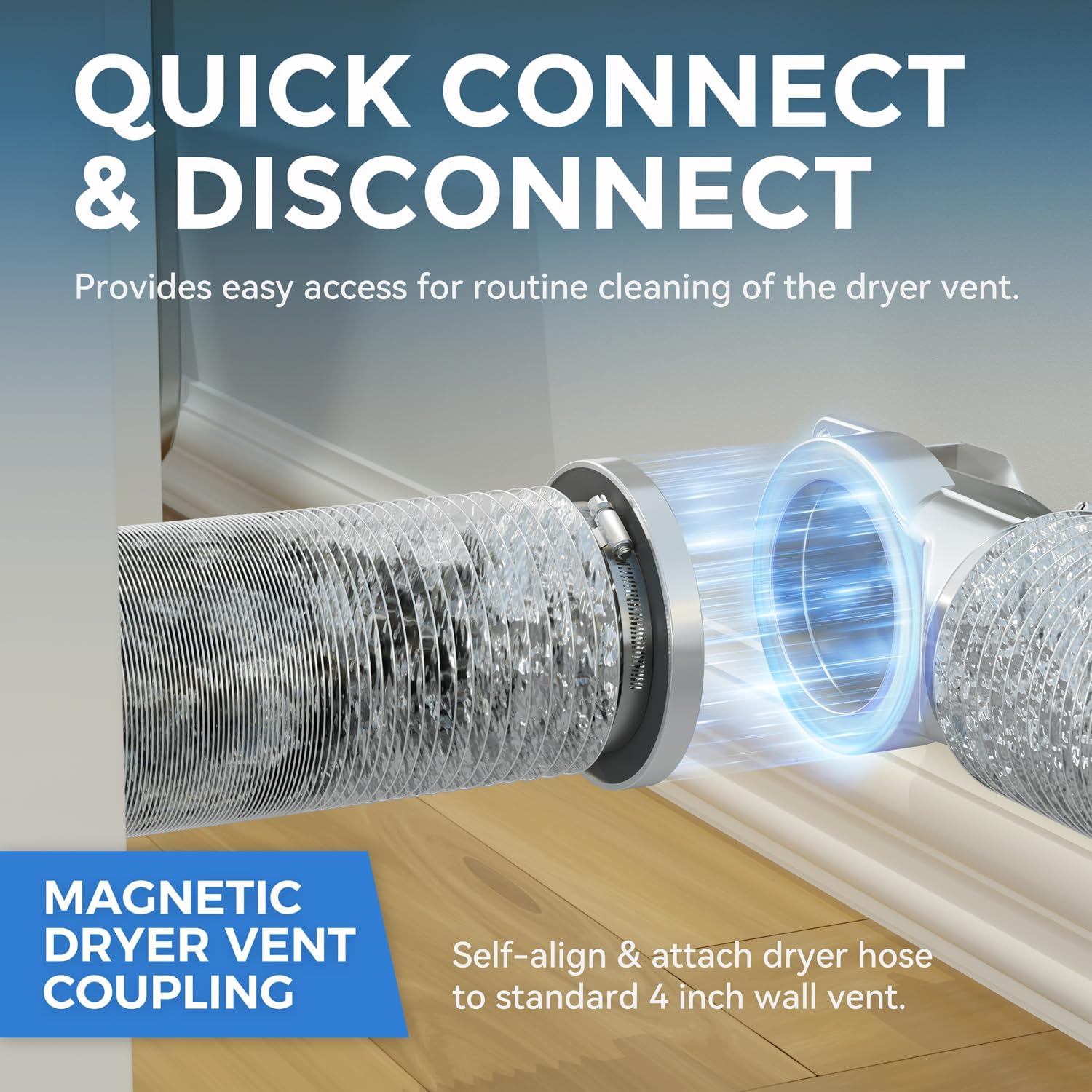 Thumbnail 1 de JEEVONY DV90 Magnetic Dryer Vent Connector Kit, 90° Outlet, 2.6 ft 4-Inch Duct